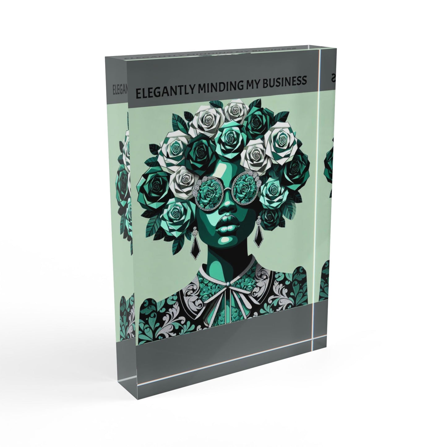 Inspirational Photo Block - 'ELEGANTLY MINDING MY BUSINESS' Stylish Décor for Motivation and Empowerment