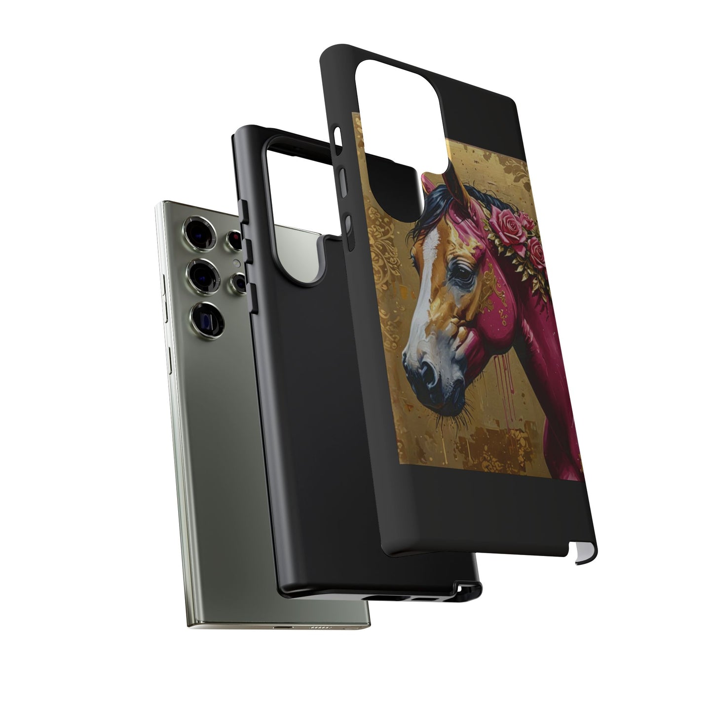 Phone Case - Elegant Horse Damask Design