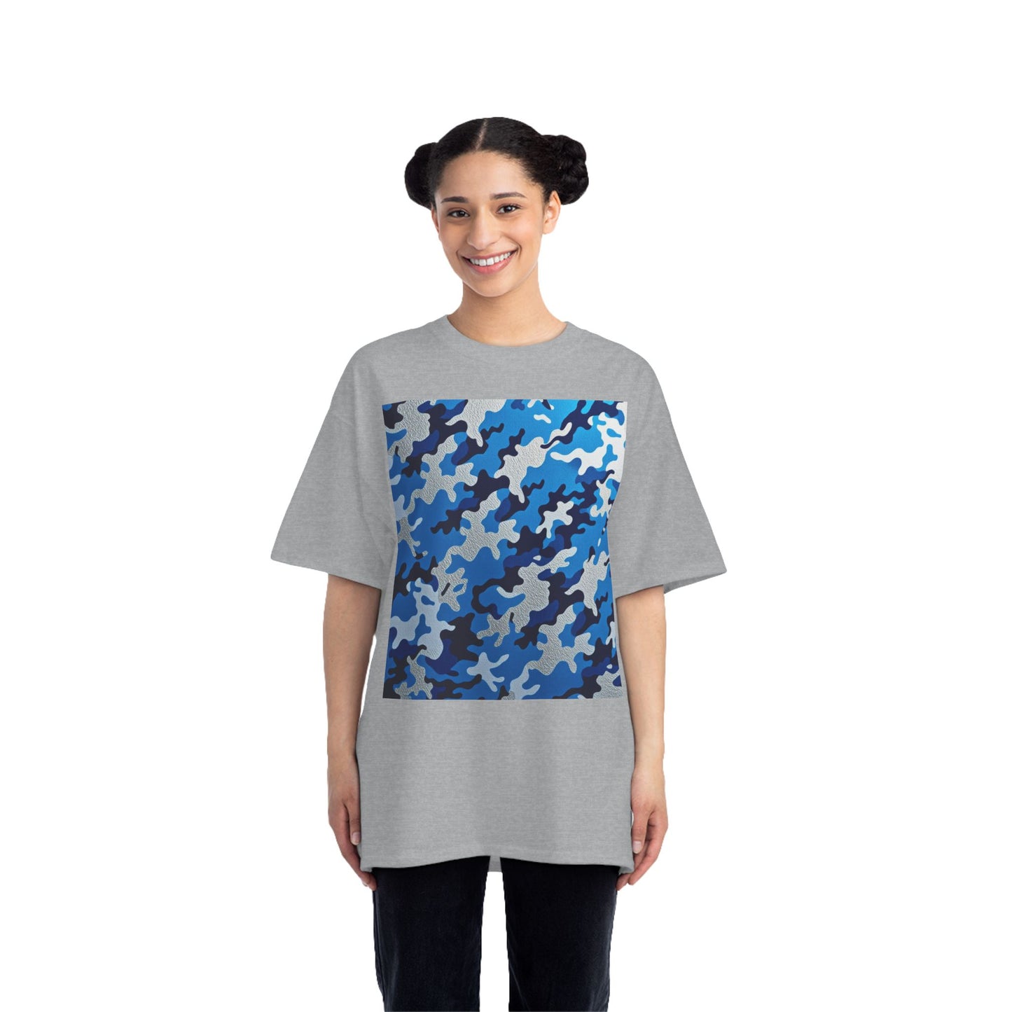 Stylish Camo Tee for Adventurers, Unisex Casual Wear, Summer Outing Shirt, Gift for Outdoorsy Friends, Trendy Graphic Tee - Blue Camo