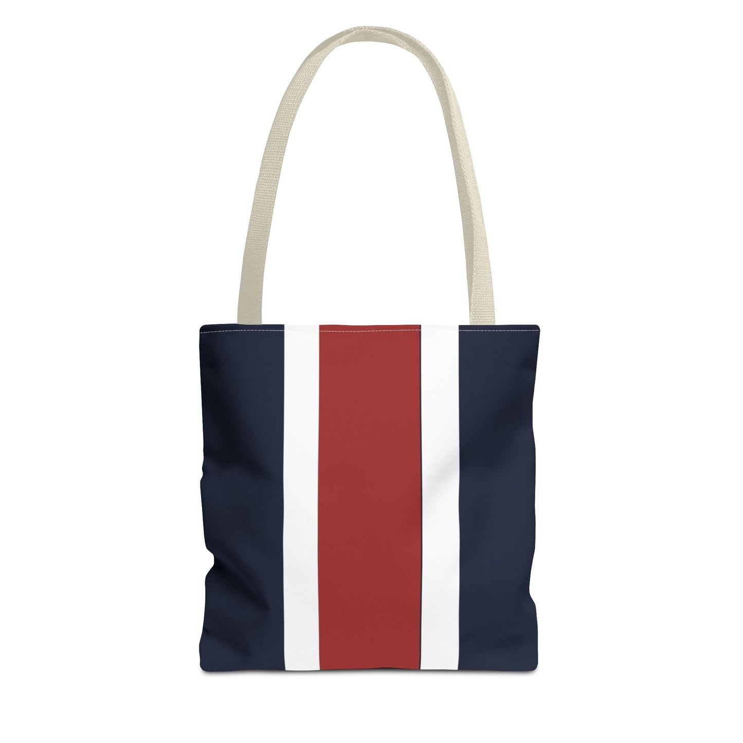 Lunar Midnight & Red-White Striped Tote Bag, Summer Beach Bag, Casual Shopping Tote, Patriotic Gift for Her, Travel Accessory