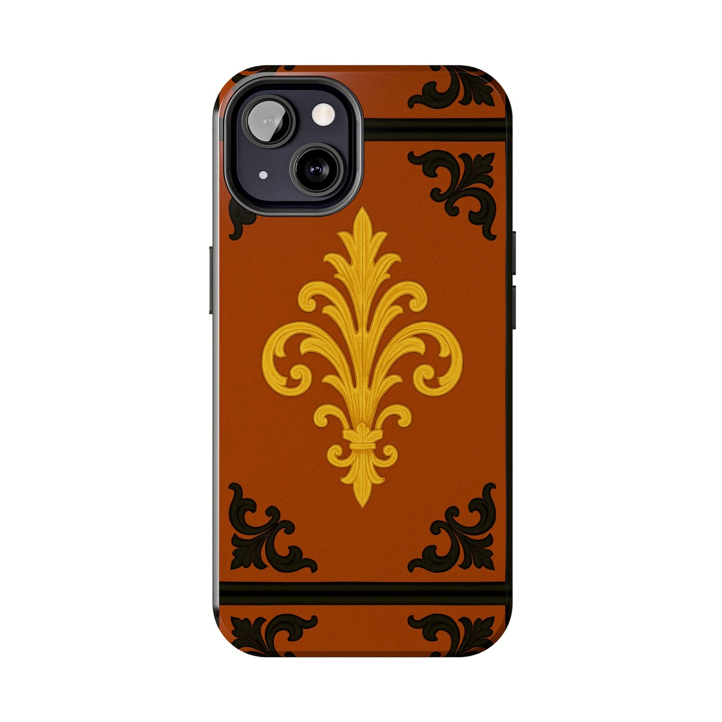 Dusk Terracotta Baroque Tough Phone Case — Vintage Baroque Design, Protective iPhone Cover