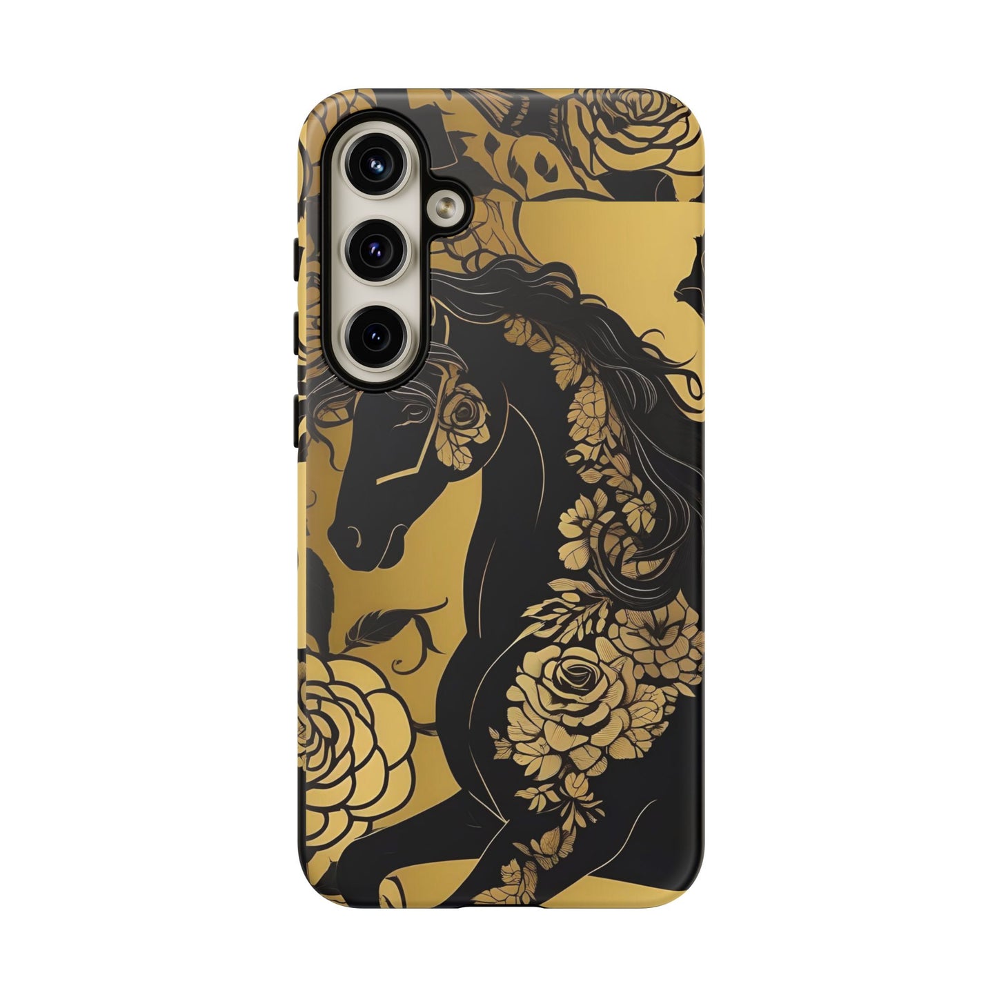 Phone Case - Elegant Horse & Roses Design