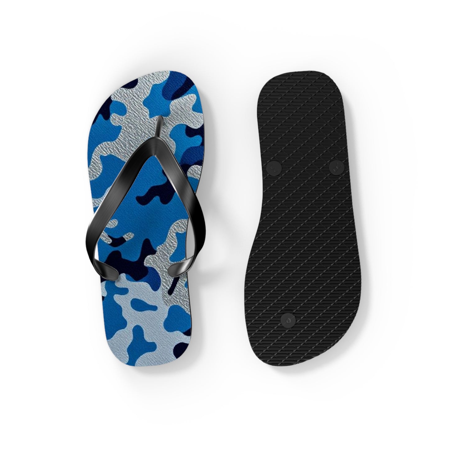 Camo Flip Flops - Stylish Beach Sandals for Summer, Casual Footwear, Vacation Essentials, Poolside Comfort, Outdoor Activities - Blue