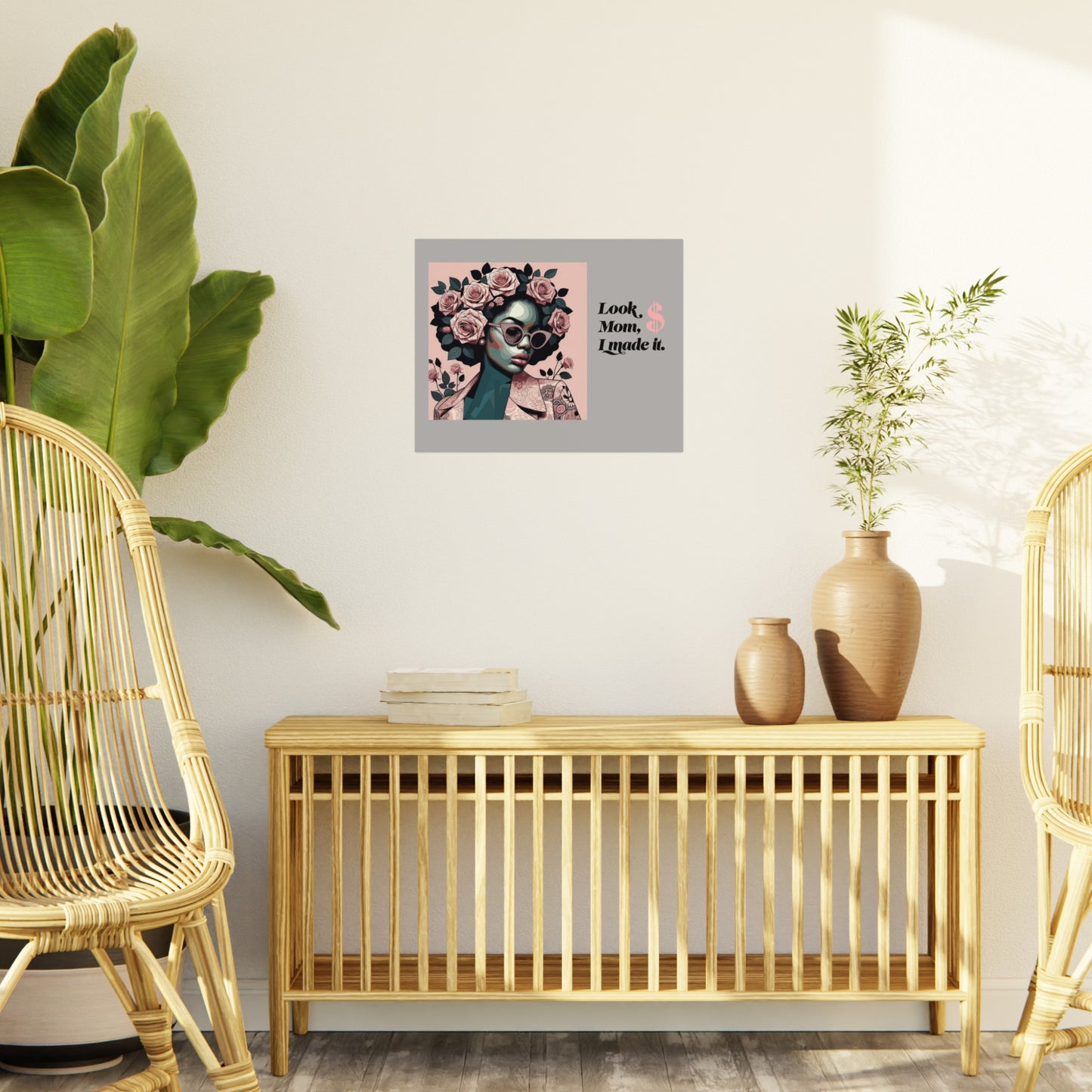 Chic Motivational Foam Board Art | Look Mom, I Made It | Inspirational Wall Decor, Home Office Decor, Gift for Mom, Affirmation Art