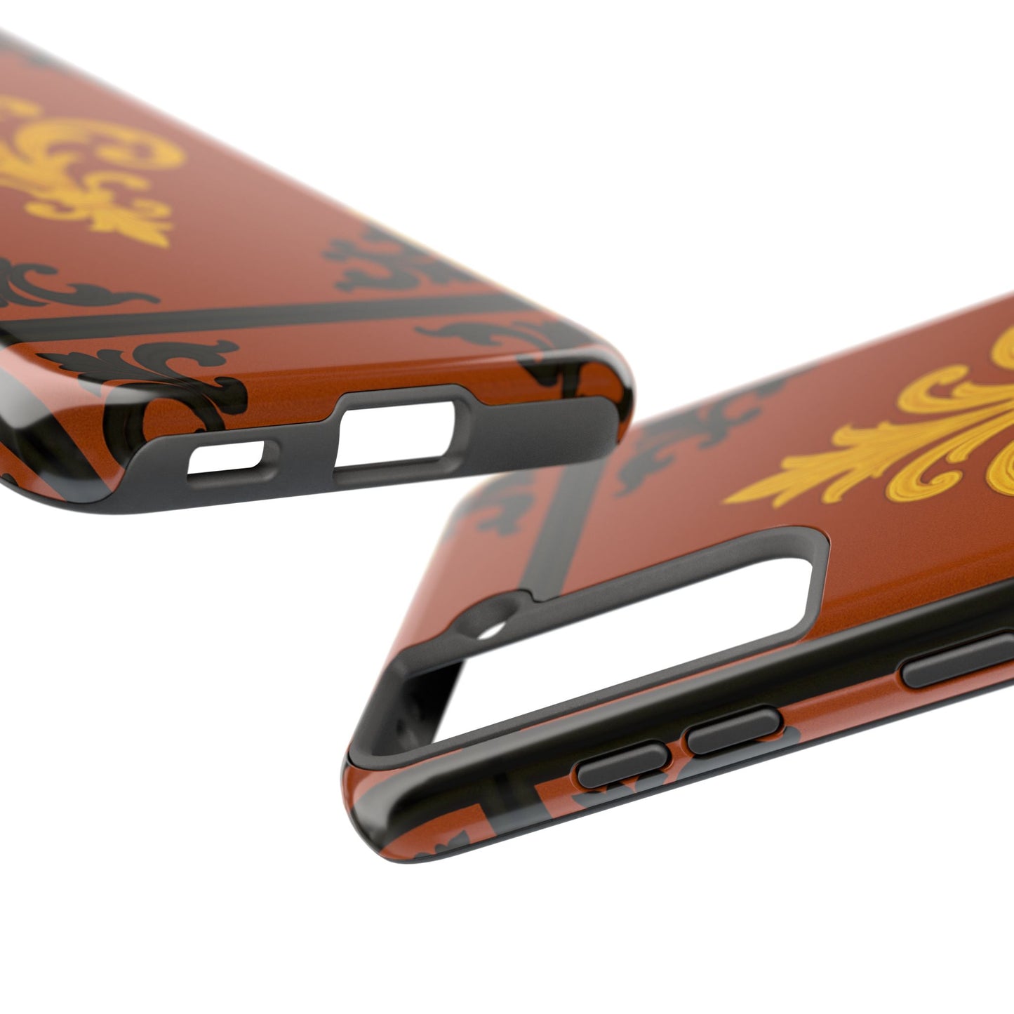Dusk Terracotta Baroque Tough Phone Case — Vintage Baroque Design, Protective iPhone Cover