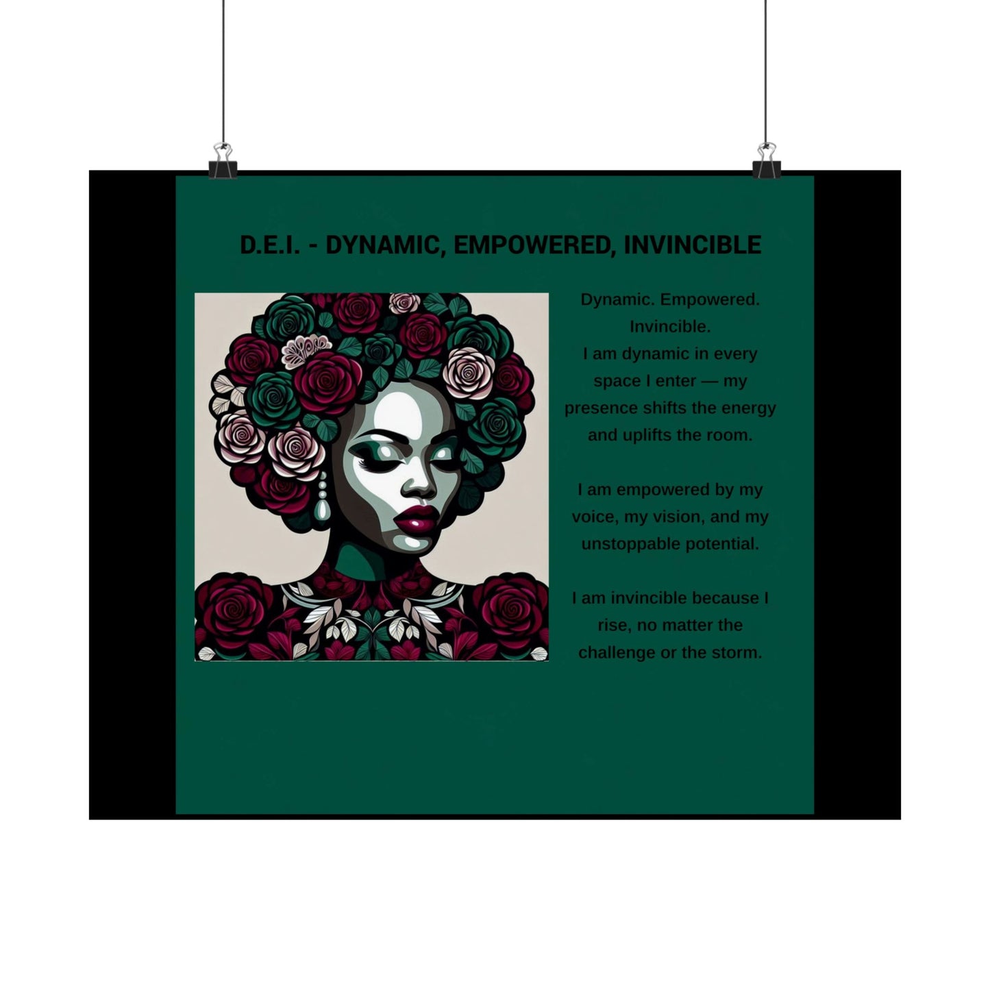 Empowered Feminine Wall Art Poster - Dynamic, Empowered & Invincible Design