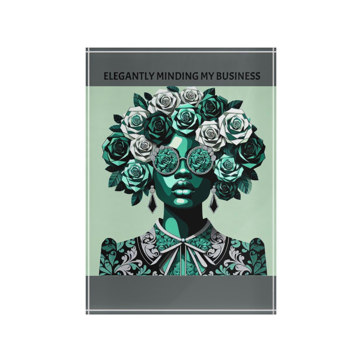 Inspirational Photo Block - 'ELEGANTLY MINDING MY BUSINESS' Stylish Décor for Motivation and Empowerment