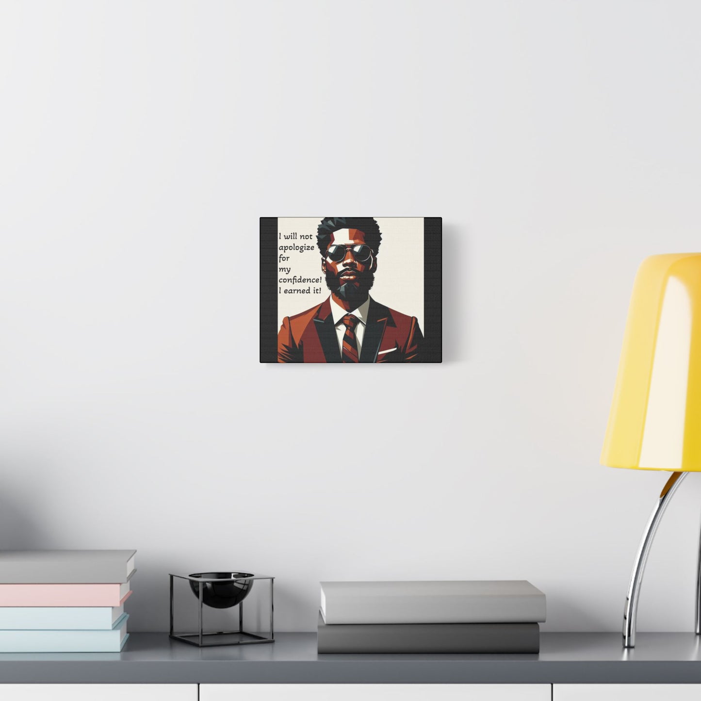 Afro Art Print Canvas, Wall Decor, Satin Stretched Canvas, African American Art, Office Decor, Home Decor - Confident Man In Suit