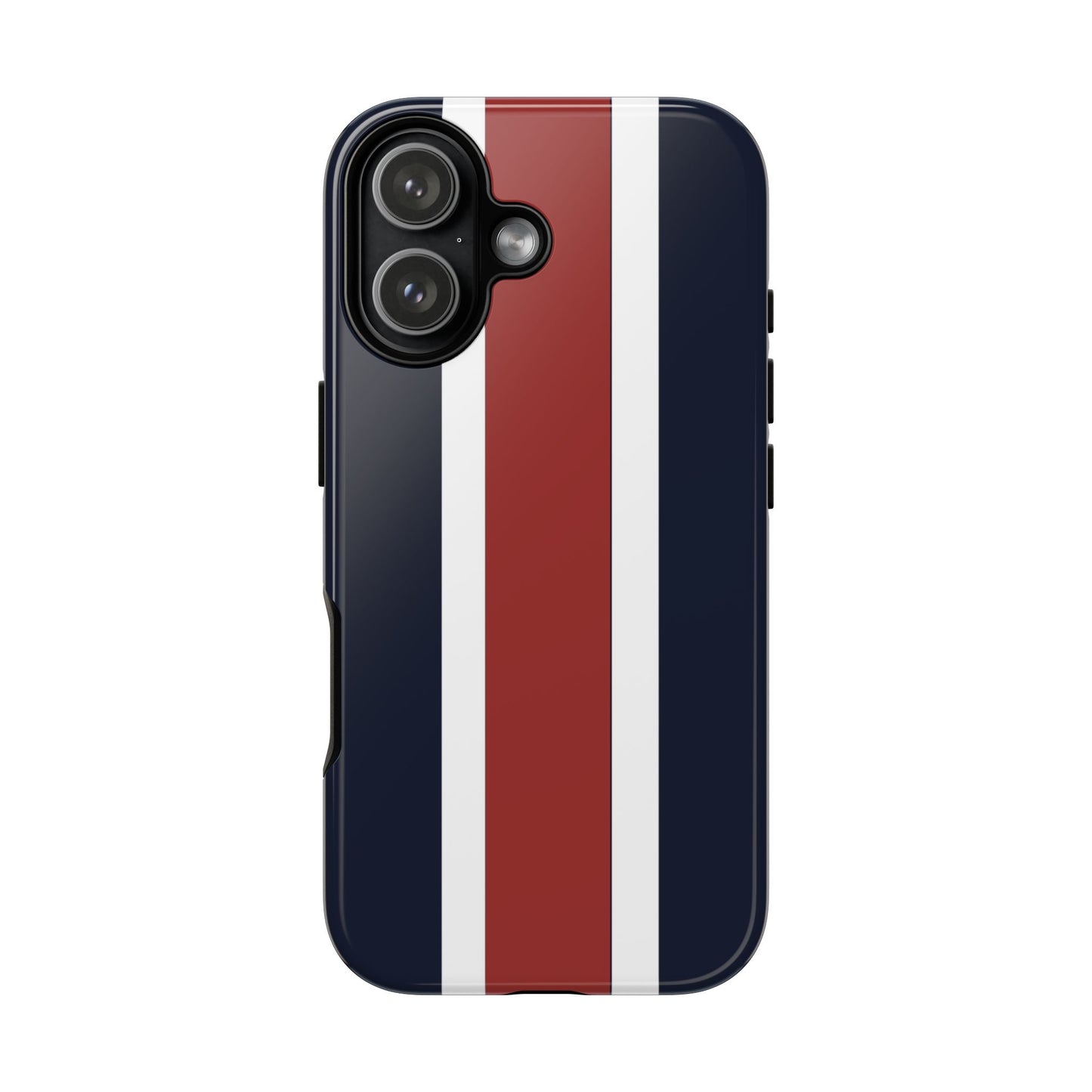Lunar Midnight & Red-White Striped Stylish Phone Case - Tough Cases, Custom iPhone Cover, Sleek Phone Accessories, Gifts for Him/Her