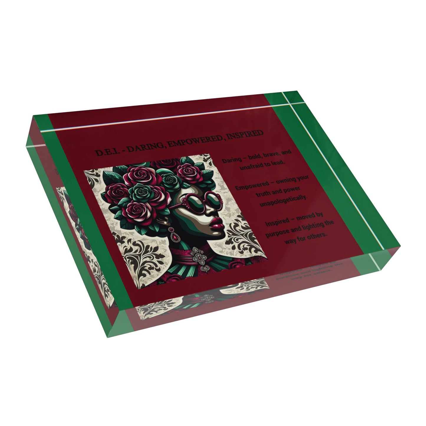 Empowered Photo Block with Inspirational Message - Daring, Empowered, Inspired