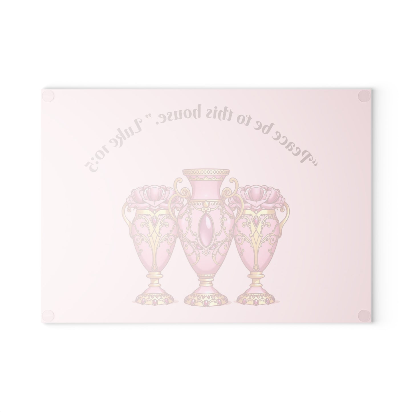 Elegant Glass Cutting Board with Floral Vase Design - Kitchen Decor, Unique Gift, Housewarming Present, Cooking Accessories - 10:5