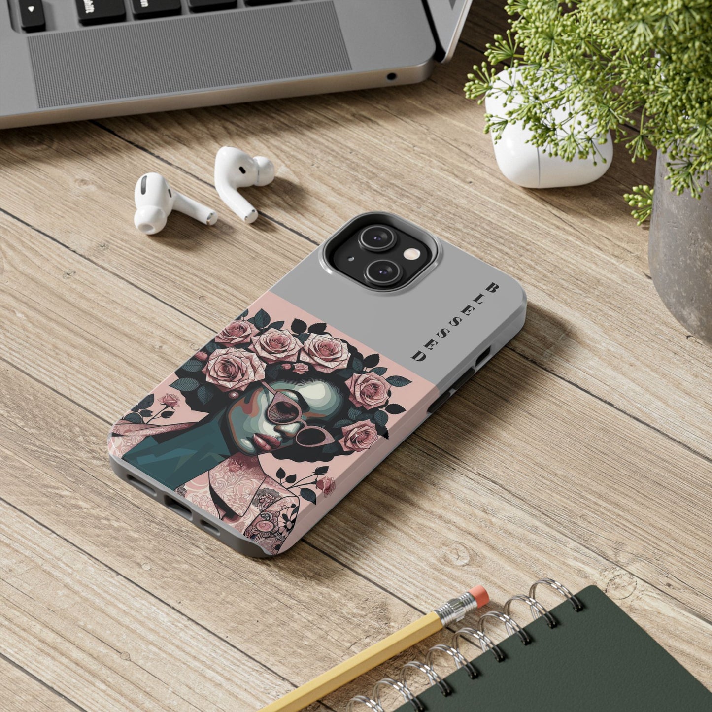 Blessed Floral Tough Phone Cases | Unique Gift for Her, Gift for Mom, Stylish Protection, Birthday Present, Black Girl Art