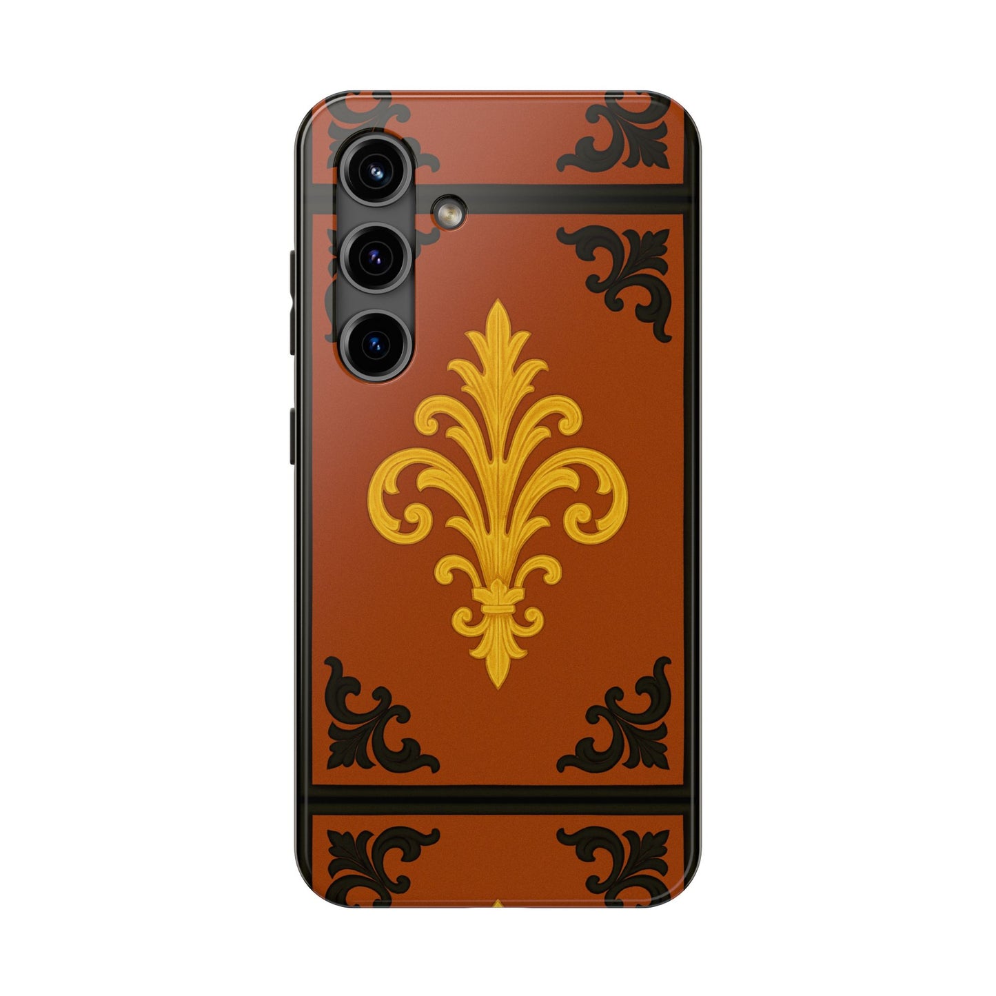 Dusk Terracotta Baroque Tough Phone Case — Vintage Baroque Design, Protective iPhone Cover