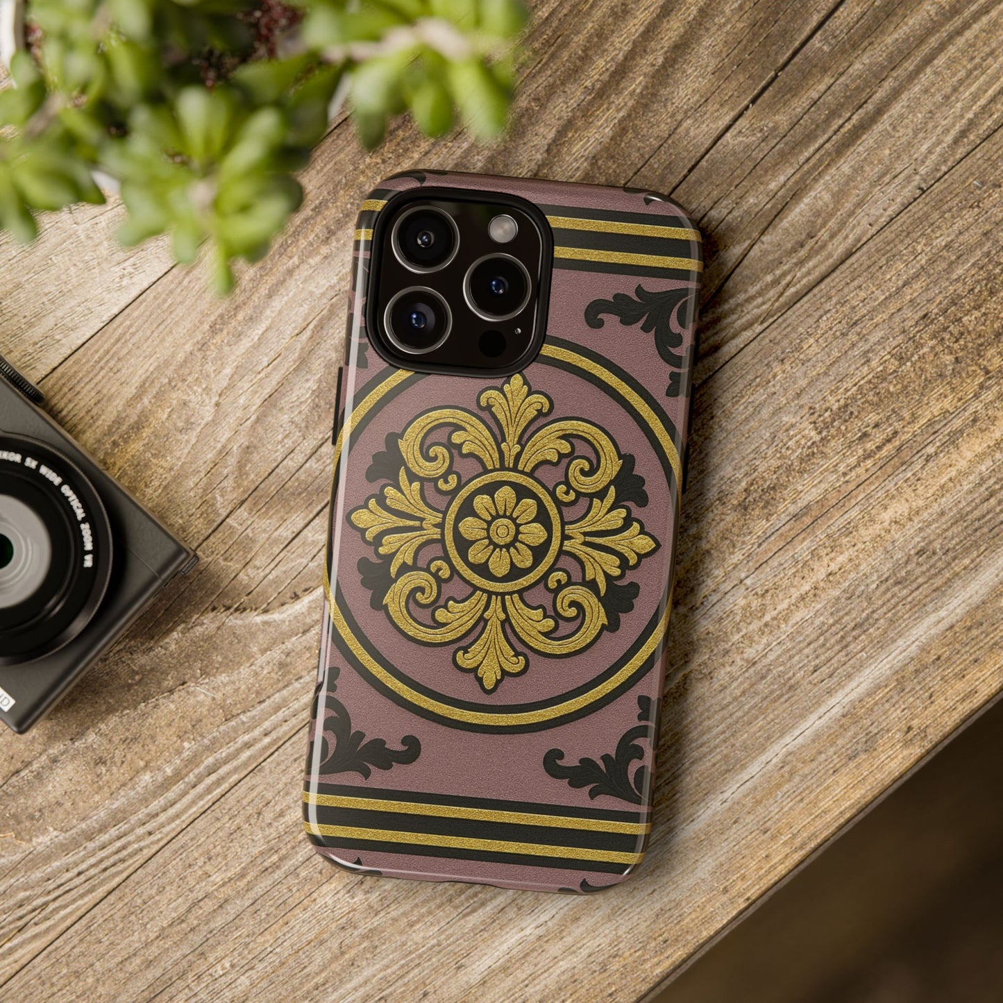 Gilded Mauve With Gold-Black Baroque Tough Cases