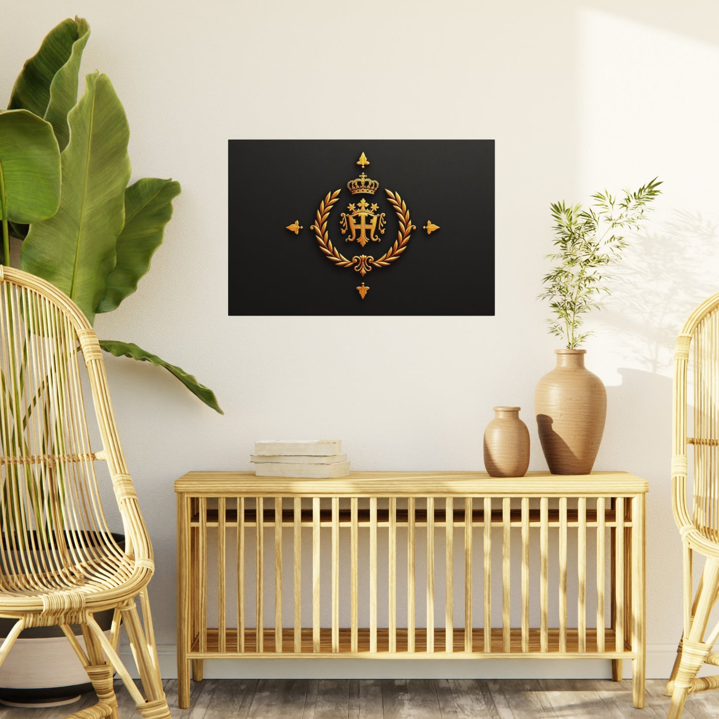 Elegant Foam Board Wall Art, Luxury Home Decor, Royal Crest Display, Office Decoration, Unique Gift Idea, Modern Wall Decor - Gold Crest