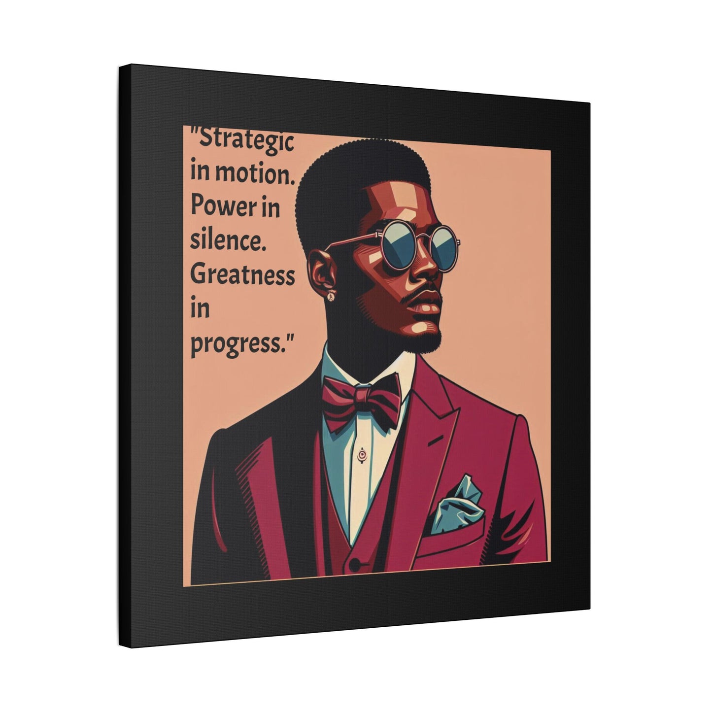 Afro Art Print Canvas, Wall Decor, Satin Stretched Canvas, African American Art, Office Decor, Home Decor - "Strategic In Motion...."