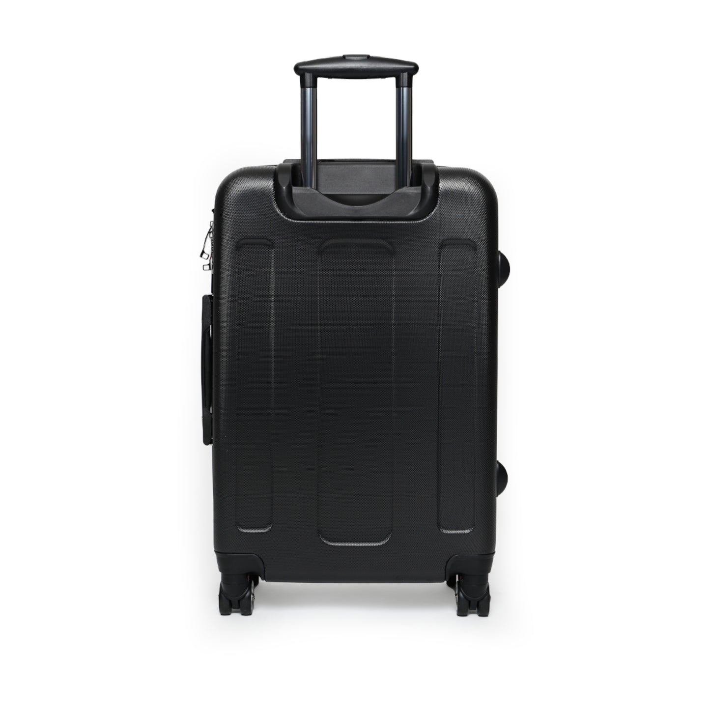 Elegant Striped Suitcase, Stylish Travel Luggage, Unique Carry-On, Trendy Vacation Bag - Black & Matte Mint Striped Rococo