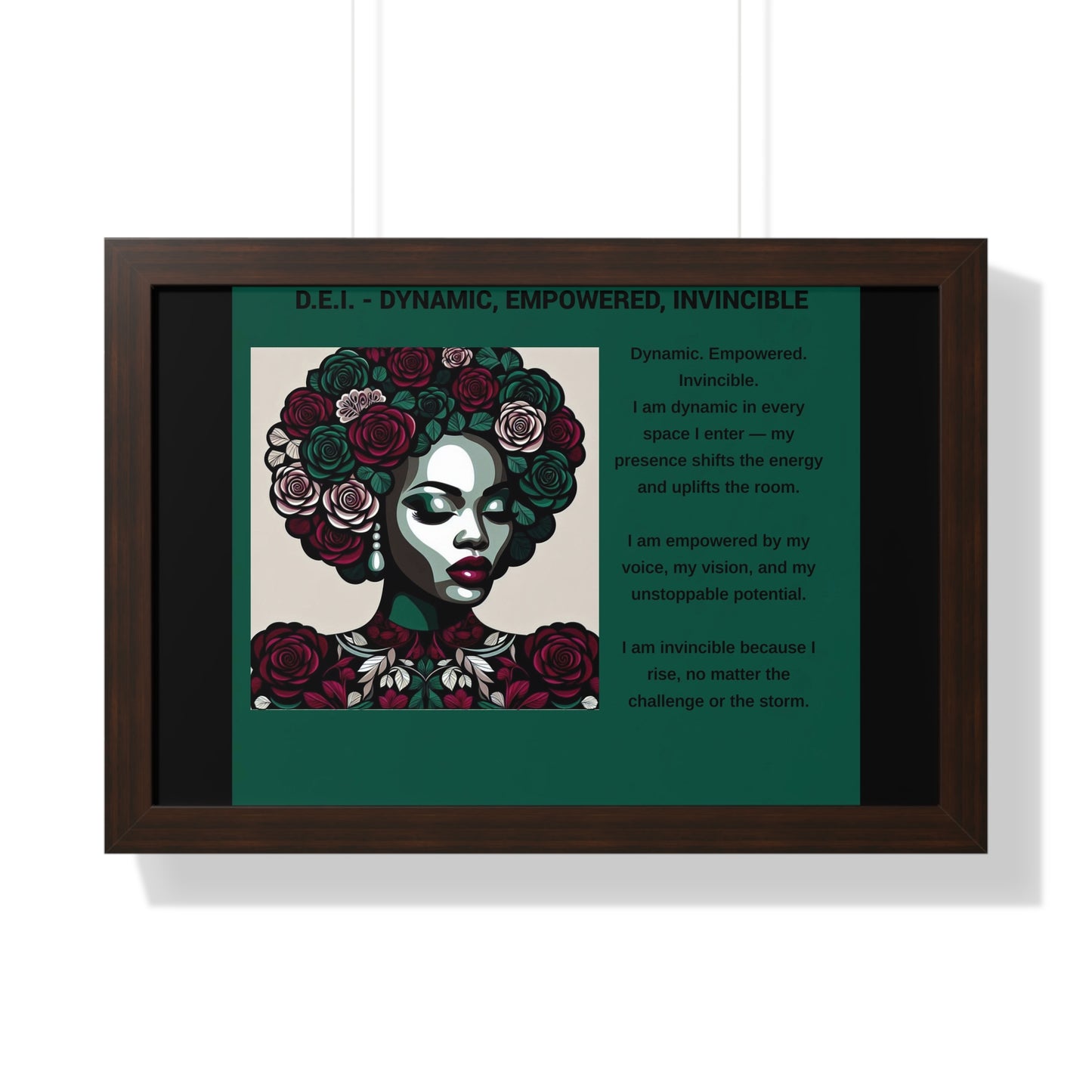 Empowered Woman Framed Poster - Dynamic, Empowered, Invincible Decor for Inspiration