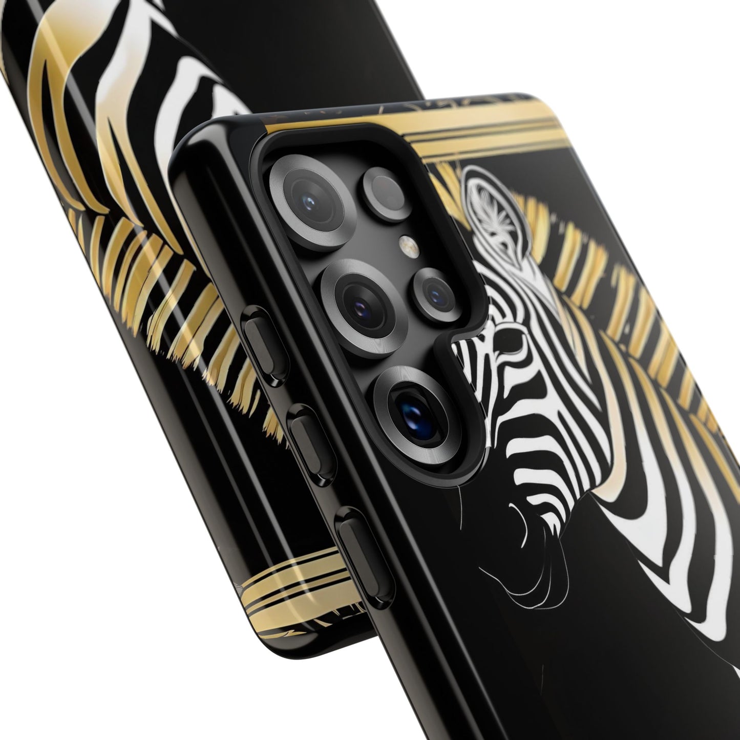 Phone Case - Elegant Zebra & Roses Design