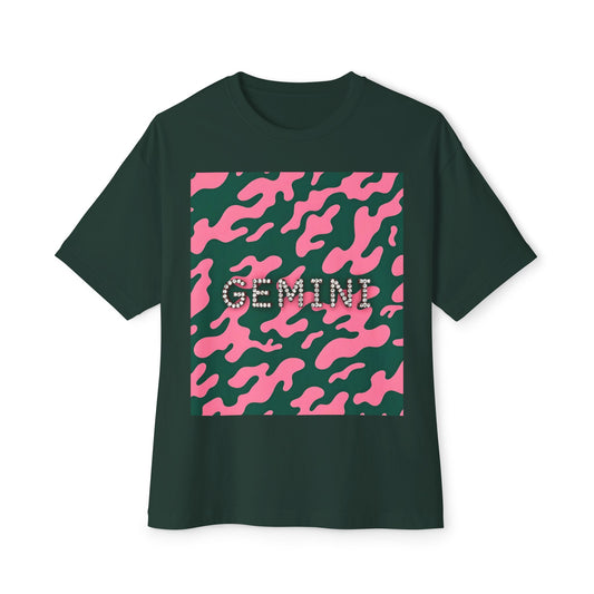 Gemini Camo Oversized Tee - Perfect for Astrology Lovers