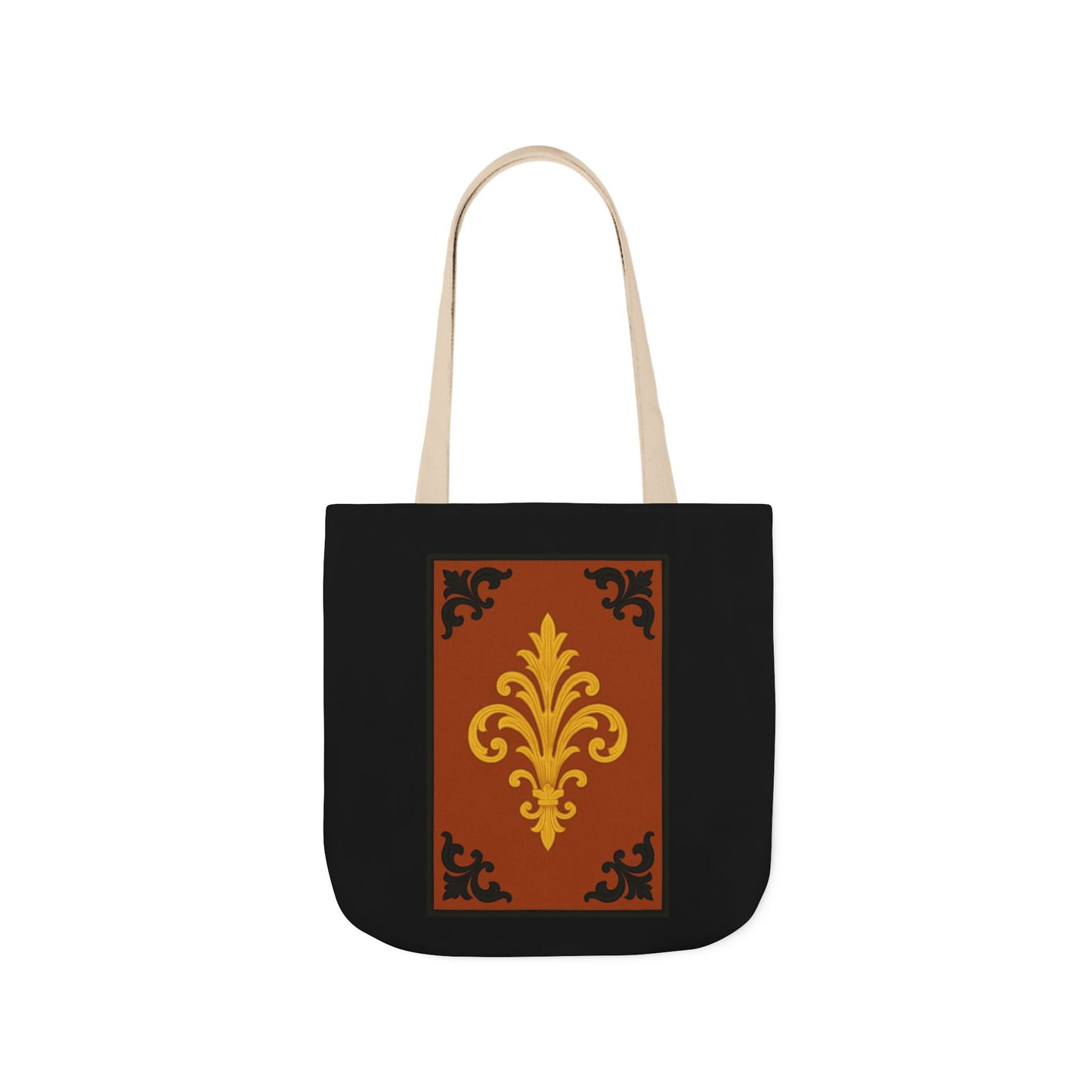 Dusk Terracotta Baroque Canvas Tote — Vintage Baroque Pattern