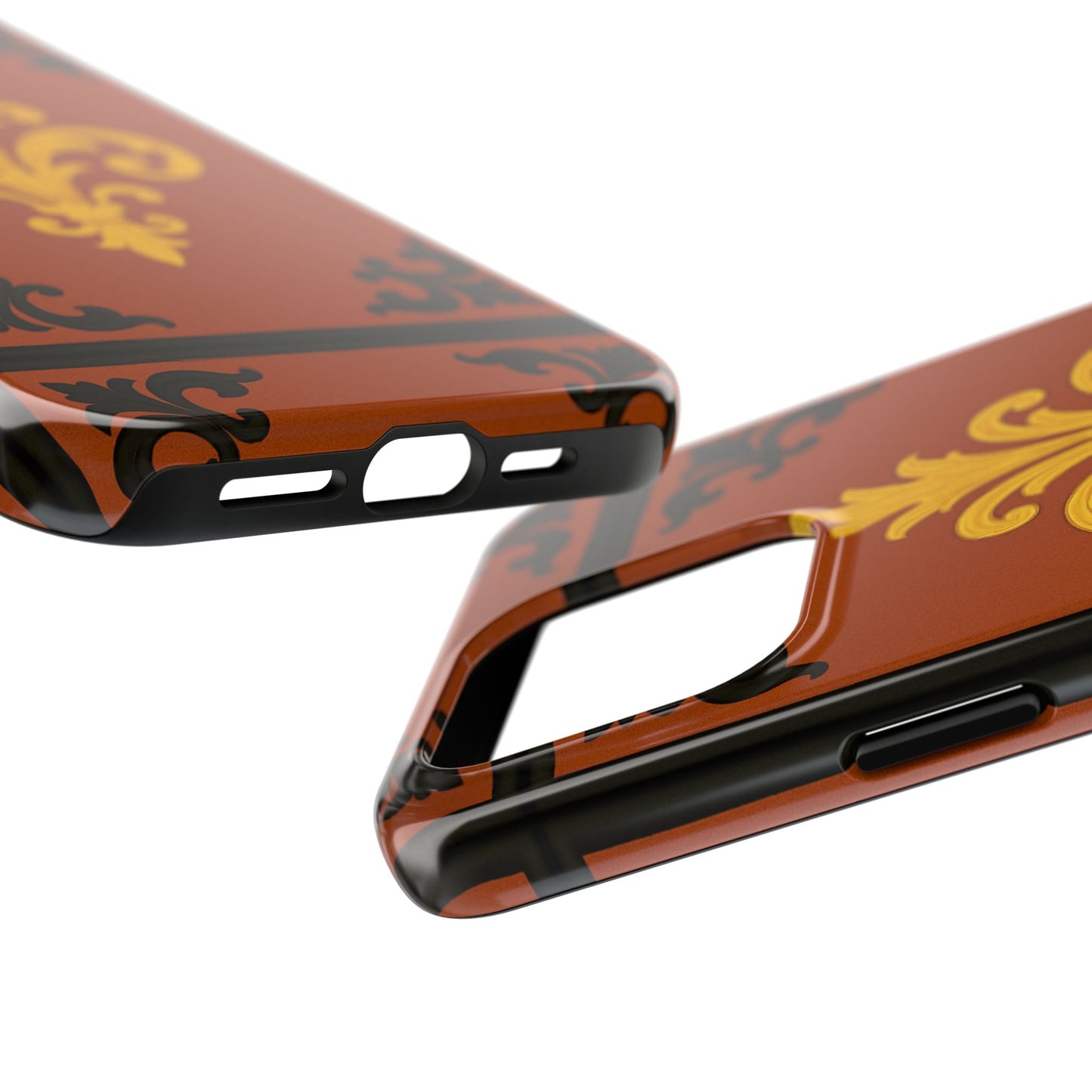 Dusk Terracotta Baroque Tough Phone Case — Vintage Baroque Design, Protective iPhone Cover