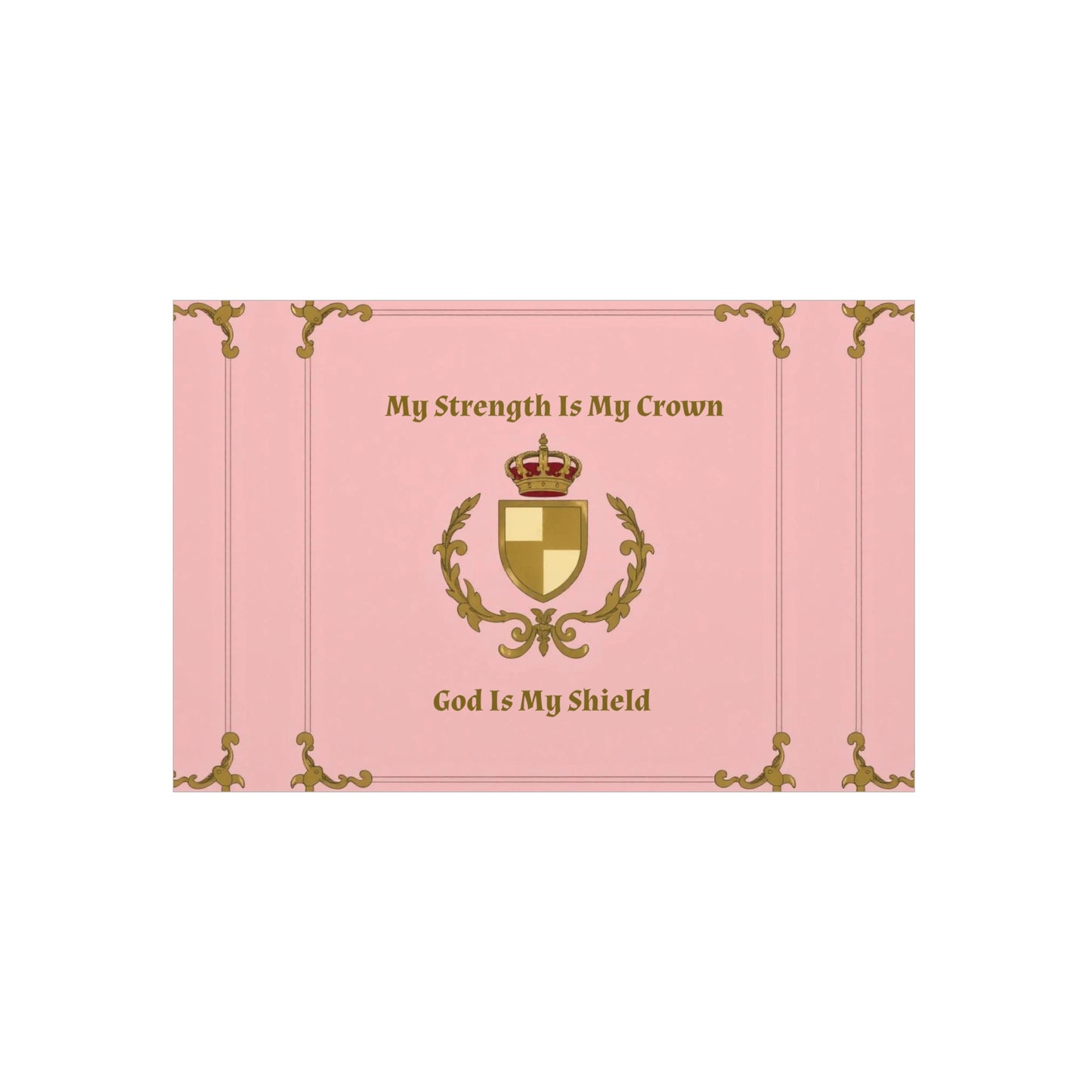 Crest & Crown Spiritual Quote Wall Art, Motivational Decor, Foam Board Print, Home Accent, Gift for Friends, Pink Crown Design