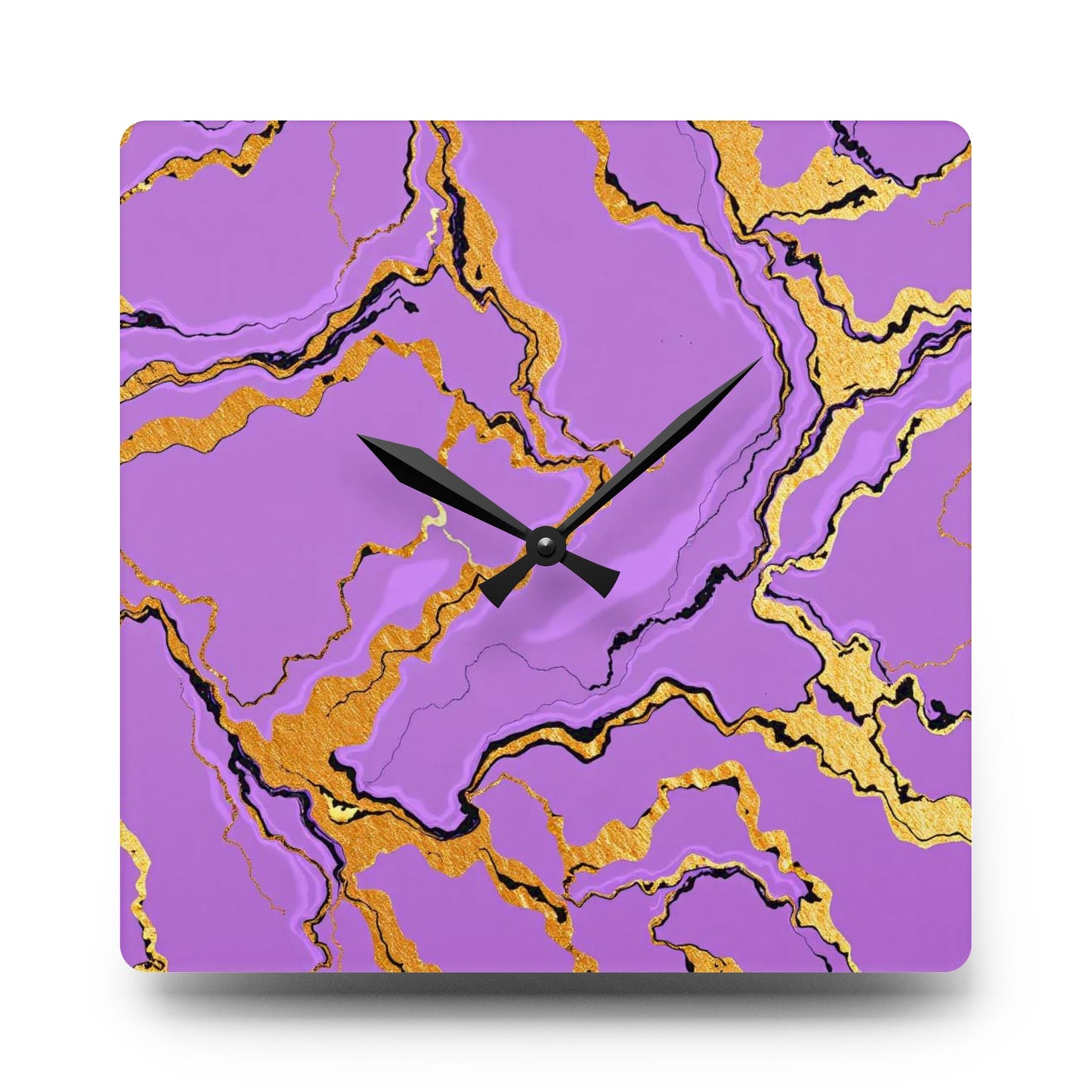 Elegant Lavender Marble Acrylic Wall Clock - Home Decor, Unique Gift, Modern Design, Wall Art, Kitchen Clock