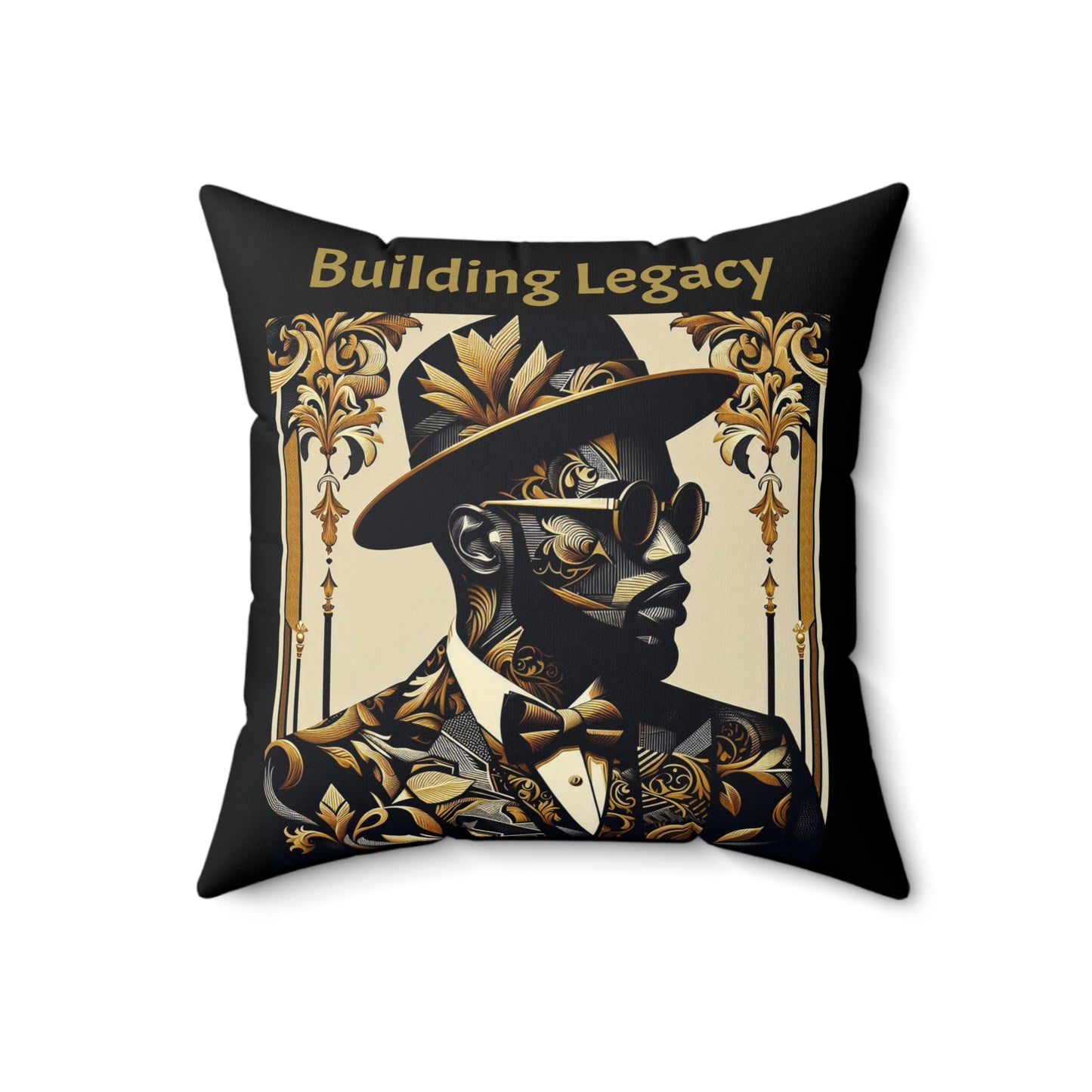 Building Legacy Faux Suede Pillow, Artistic Home Decor, Modern Throw Pillow, Elegant Cushions, Gift for Him