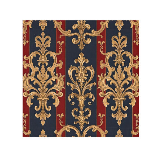 Elegant Vintage Face Towel – Luxurious Gold Pattern for Home & Spa - Midnight Blue & Dusk Red Damask