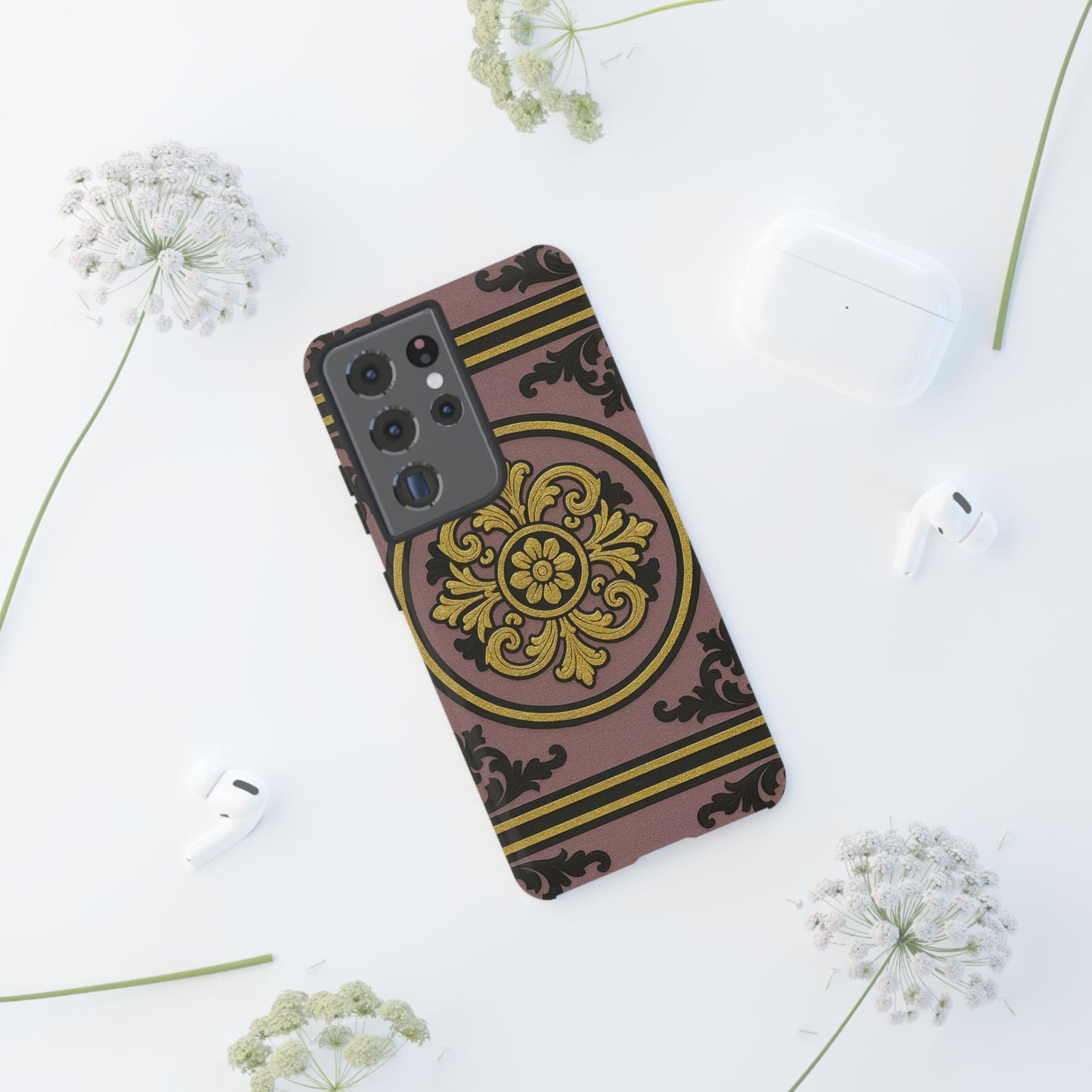 Gilded Mauve With Gold-Black Baroque Tough Cases