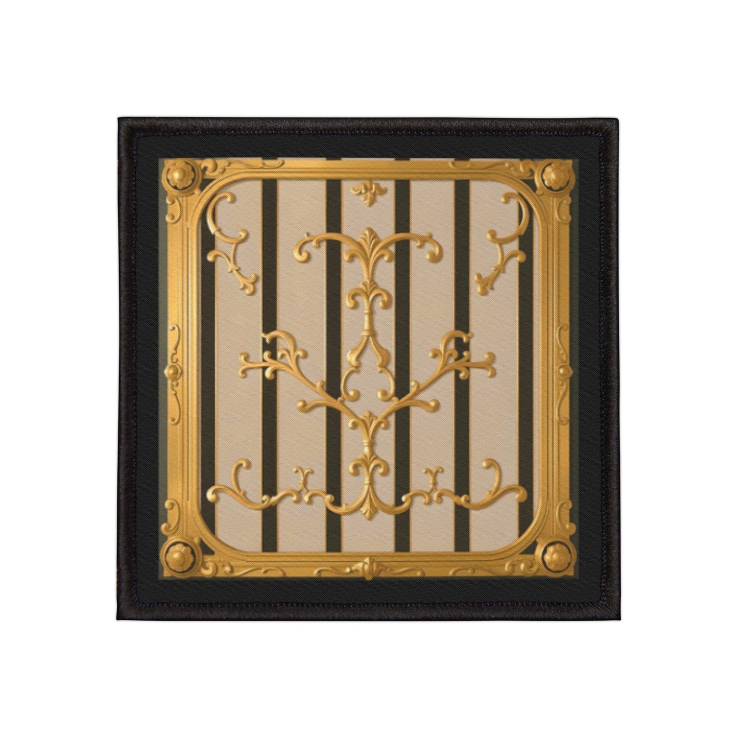 Iron-On Patches - Beige Striped Gold Rococo