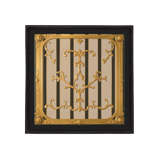 Iron-On Patches - Beige Striped Gold Rococo