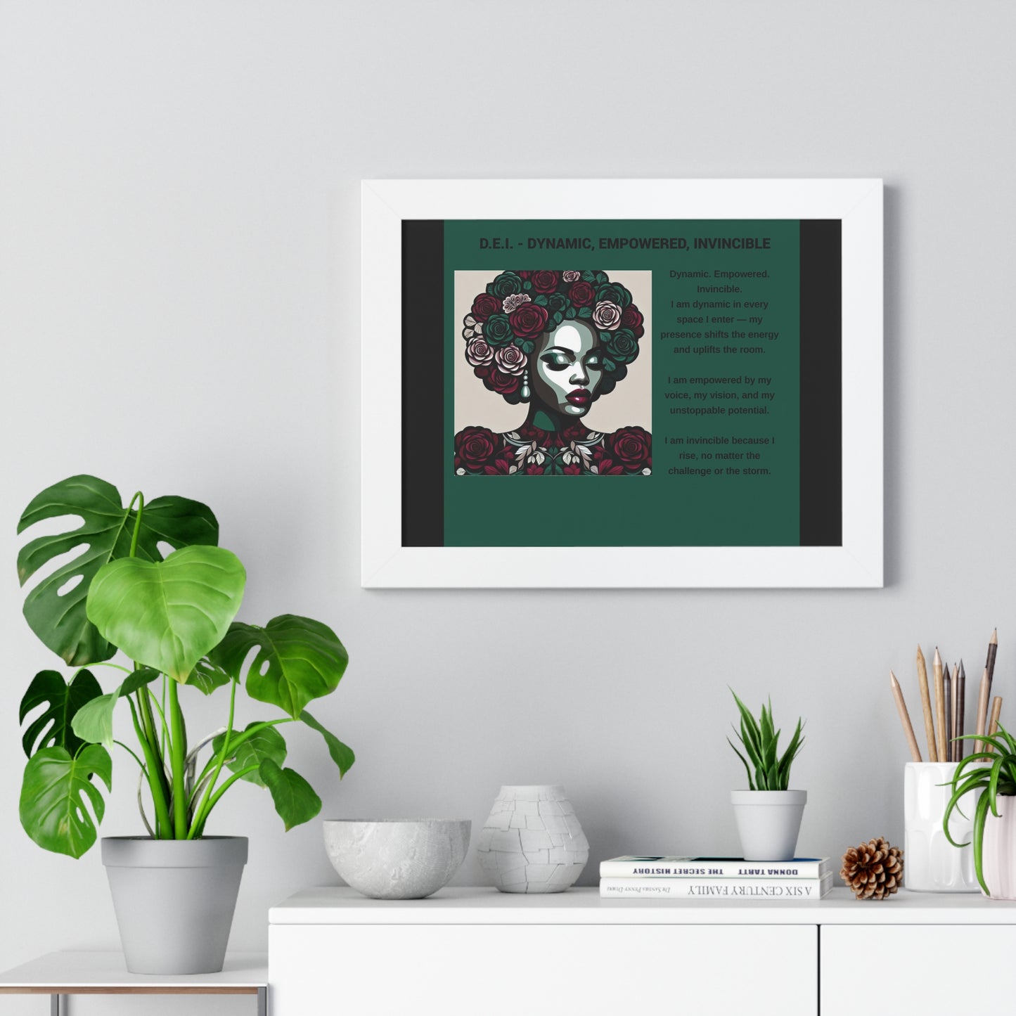 Empowered Woman Framed Poster - Dynamic, Empowered, Invincible Decor for Inspiration