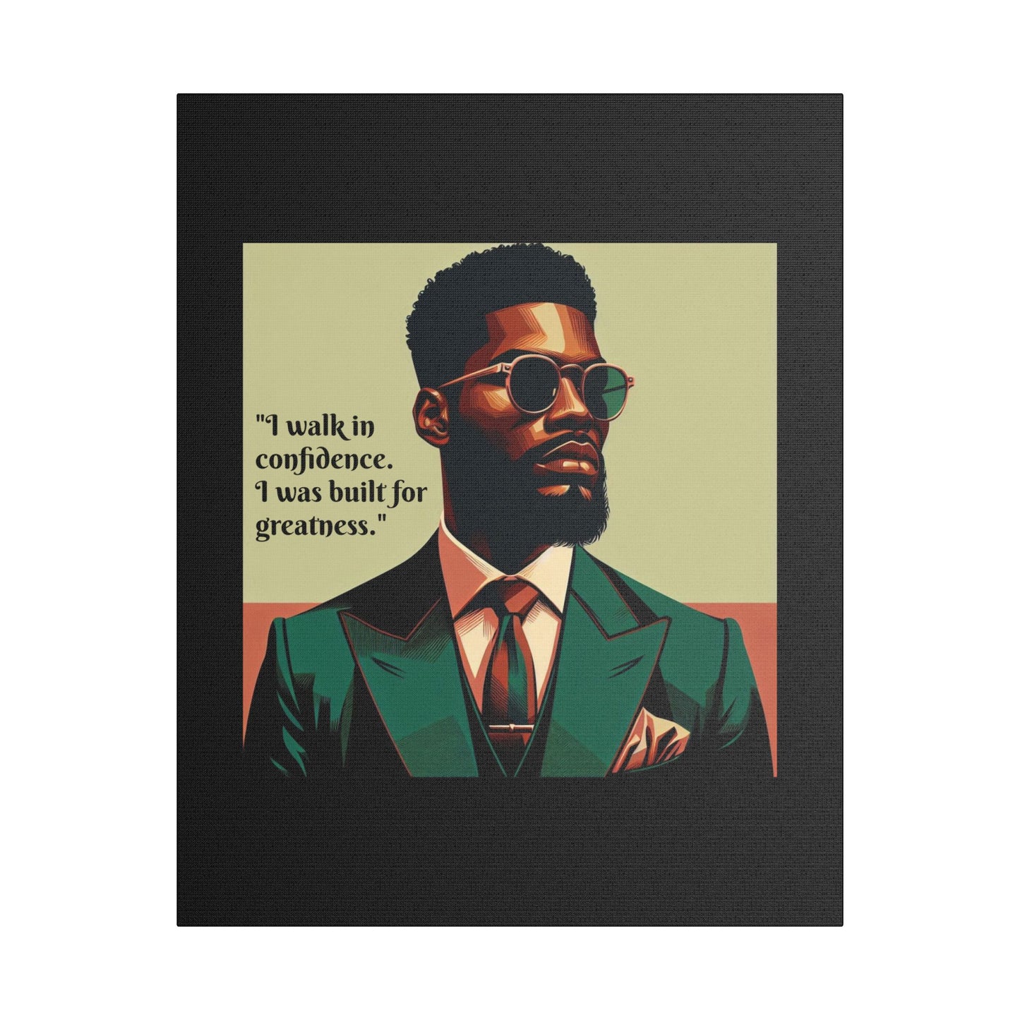 Afro Art Print Canvas, Wall Decor, Satin Stretched Canvas, African American Art, Office Decor, Home Decor - Built For Greatness