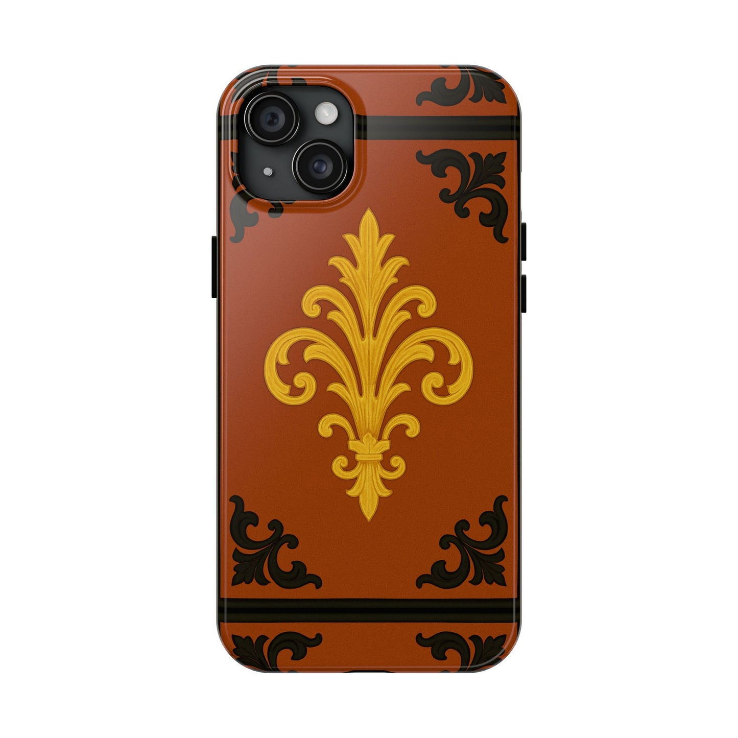 Dusk Terracotta Baroque Tough Phone Case — Vintage Baroque Design, Protective iPhone Cover