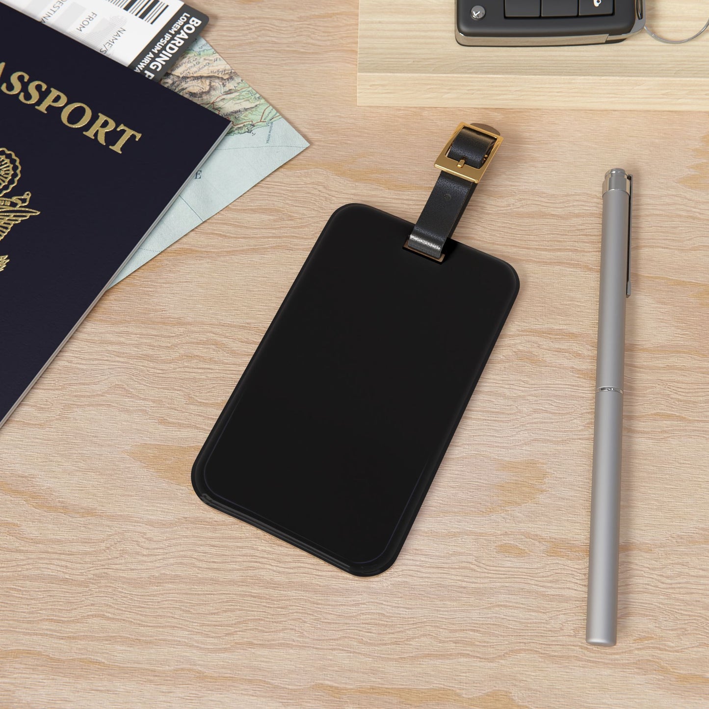 Personalized Black Travel Luggage Tag, Unique Baggage Claim Tag, Custom Name Label, Vacation Essential, Travel Accessory