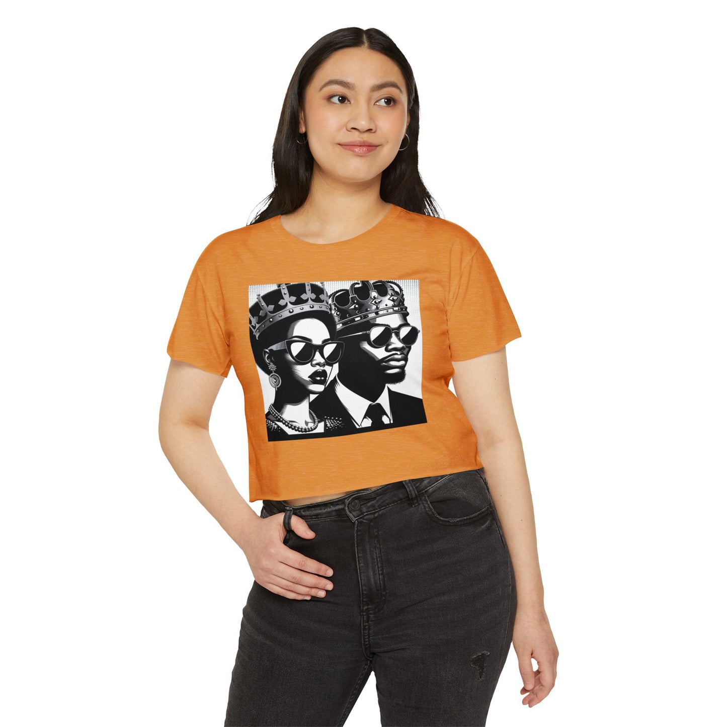 Crowned Kings Festival Crop Top | Stylish Women's Summer Tee, Music Festival Shirt, Streetwear, Boho Chic, Unique Graphic Top