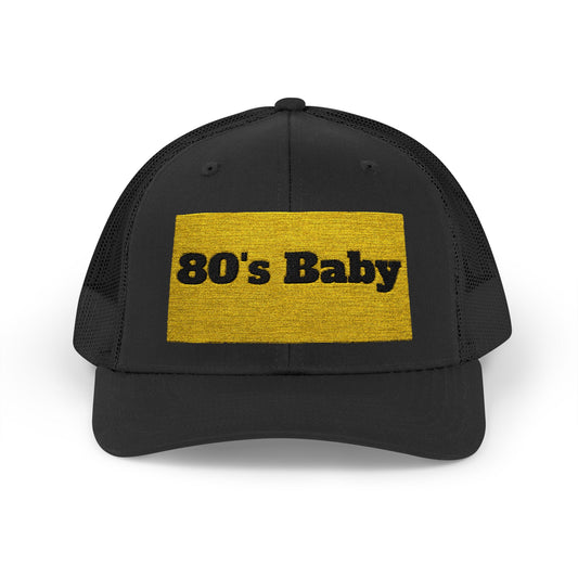 80's Baby Gold Snapback Trucker Cap - Retro Style Hat, Vintage Cap, Perfect for 80's Themed Parties, Gifts for Nostalgic Friends, Summer Fun