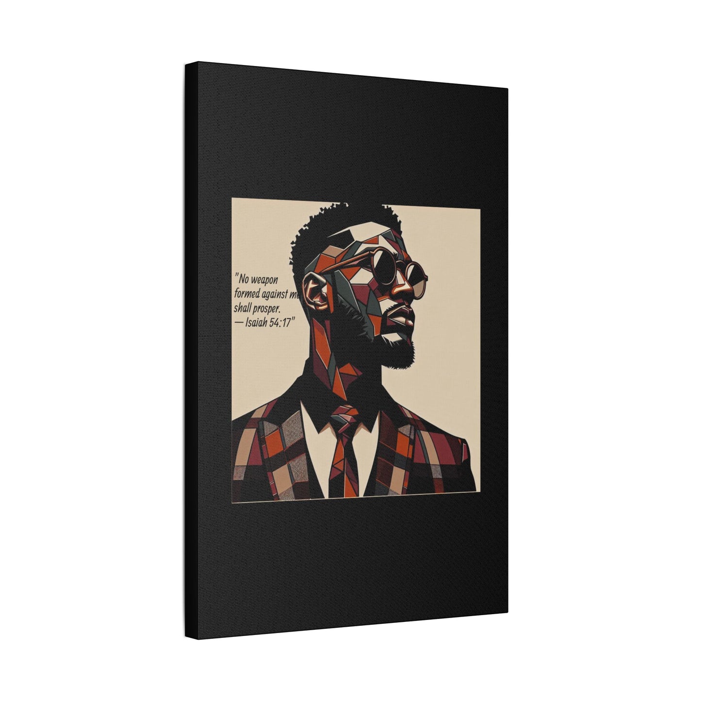 Afro Art Print Canvas, Wall Decor, Satin Stretched Canvas, African American Art, Office Decor, Home Decor - Isaiah 54:17