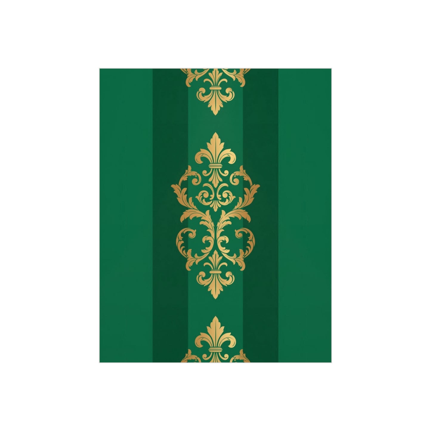Gold Baroque Green Striped Foam Board Wall Art — Elegant Decorative Plaque