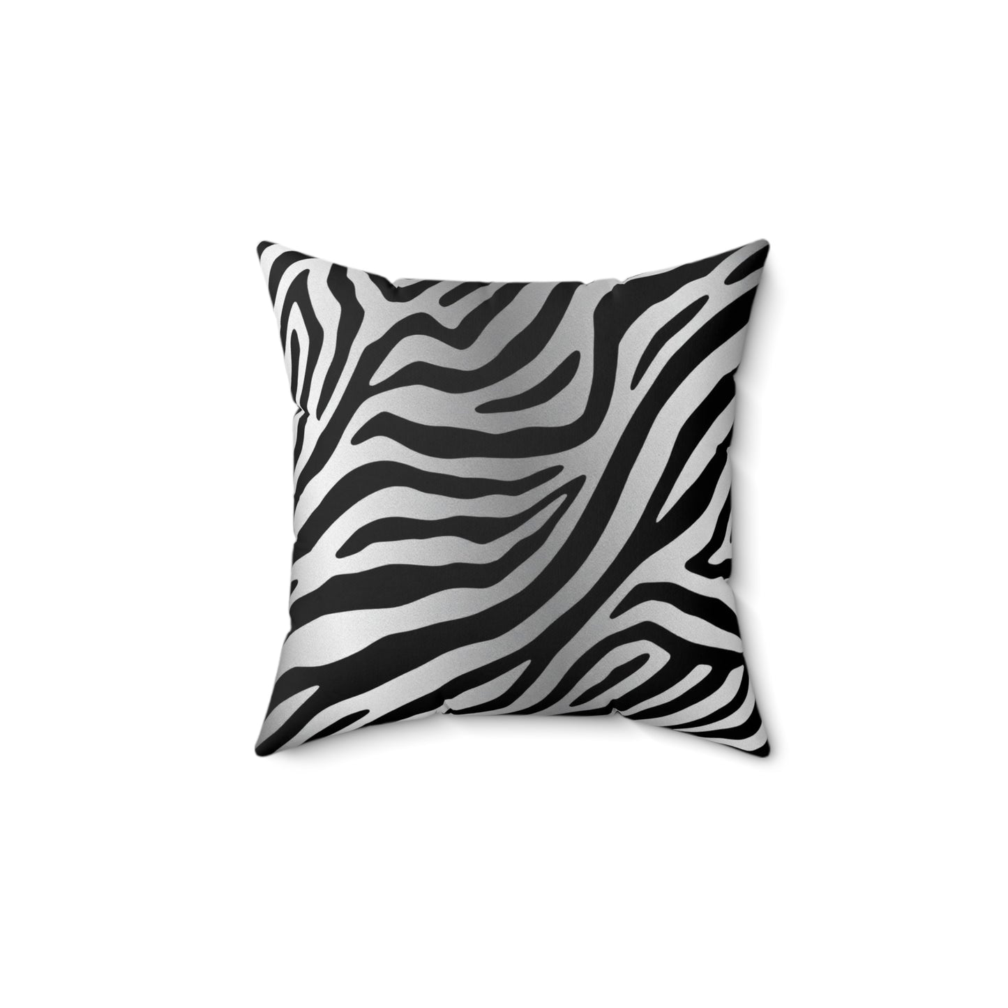 Chic Zebra Stripe Square Pillow - Stylish Home Décor - Silver