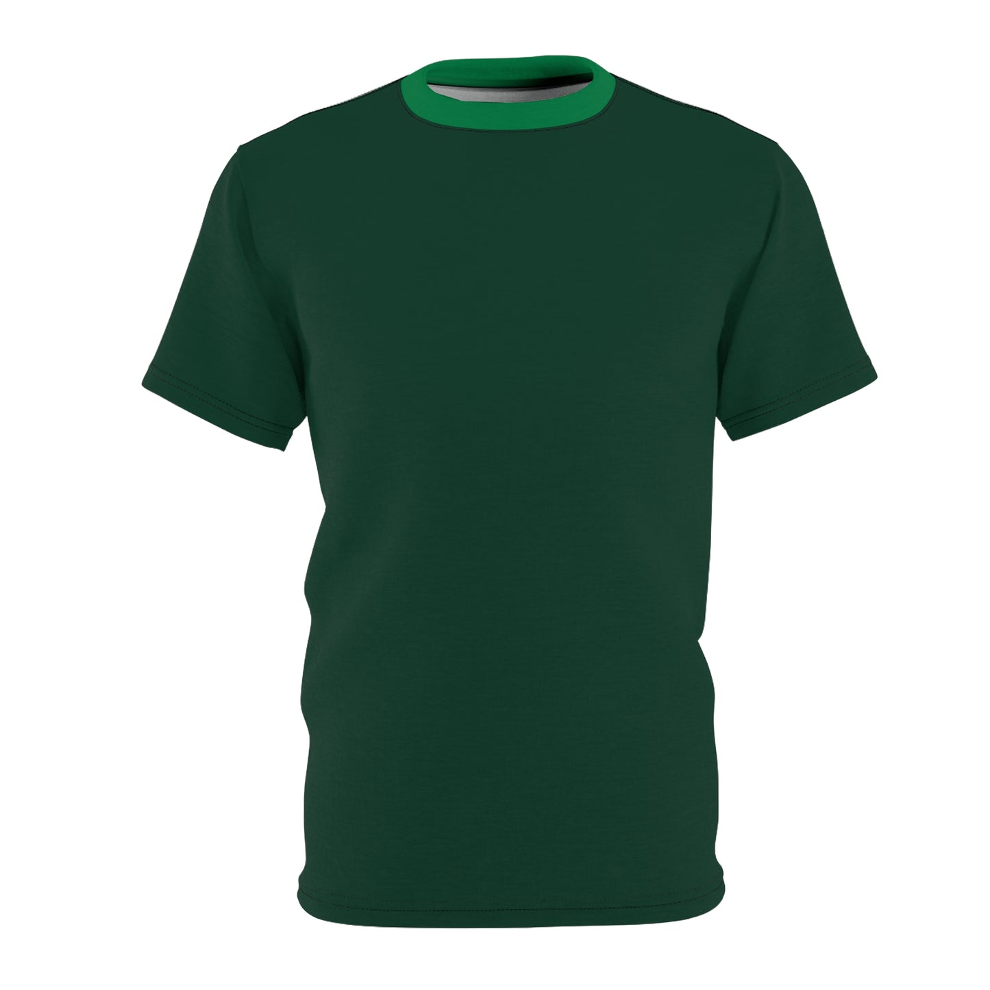 Stylish Midnight Green (Green Collar) Unisex Cut & Sew Tee, Comfortable Casual Wear for All Occasions, Perfect Gift for Birthdays
