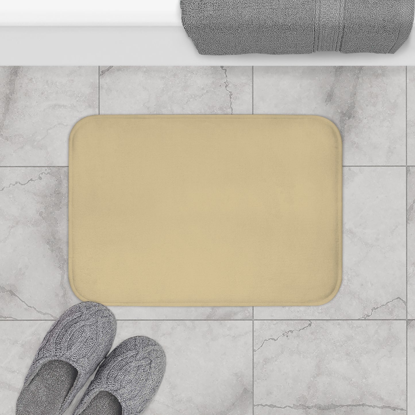 Vanilla Wheat Bath Mat, Cozy Bathroom Decor, Non-Slip Shower Rug, Plush Bath Mat for Comfort, Perfect for Home & Gifts
