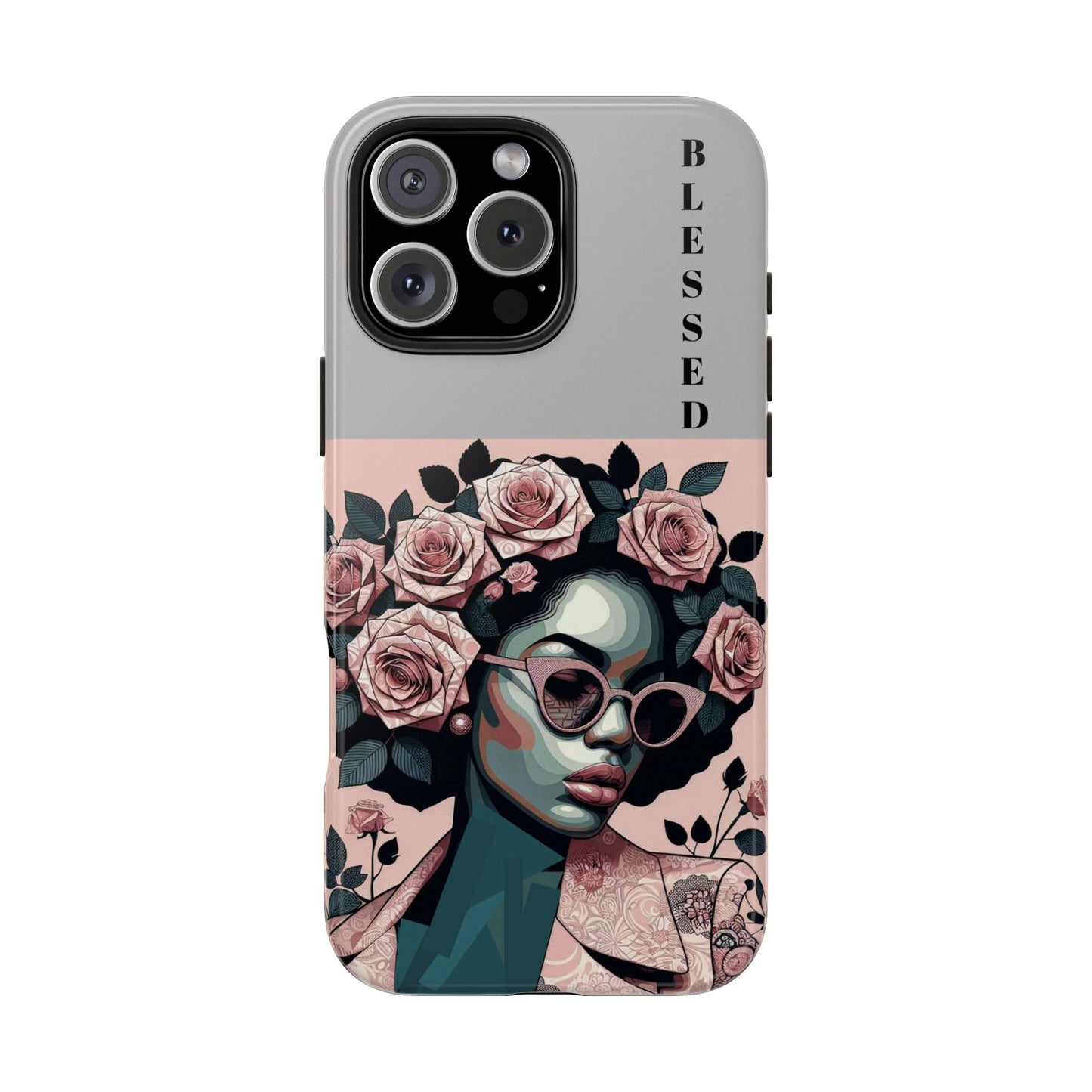 Blessed Floral Tough Phone Cases | Unique Gift for Her, Gift for Mom, Stylish Protection, Birthday Present, Black Girl Art