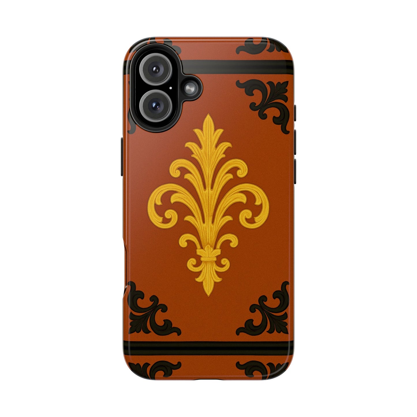 Dusk Terracotta Baroque Tough Phone Case — Vintage Baroque Design, Protective iPhone Cover