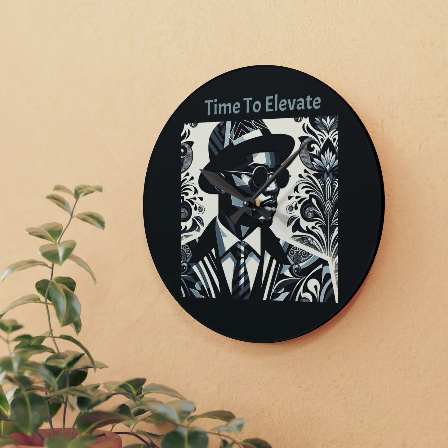 Stylish Acrylic Wall Clock with 'Time To Elevate' Design - Modern Home Decor, Unique Gift, Office Art, Wall Decoration, Elegant Timepiece