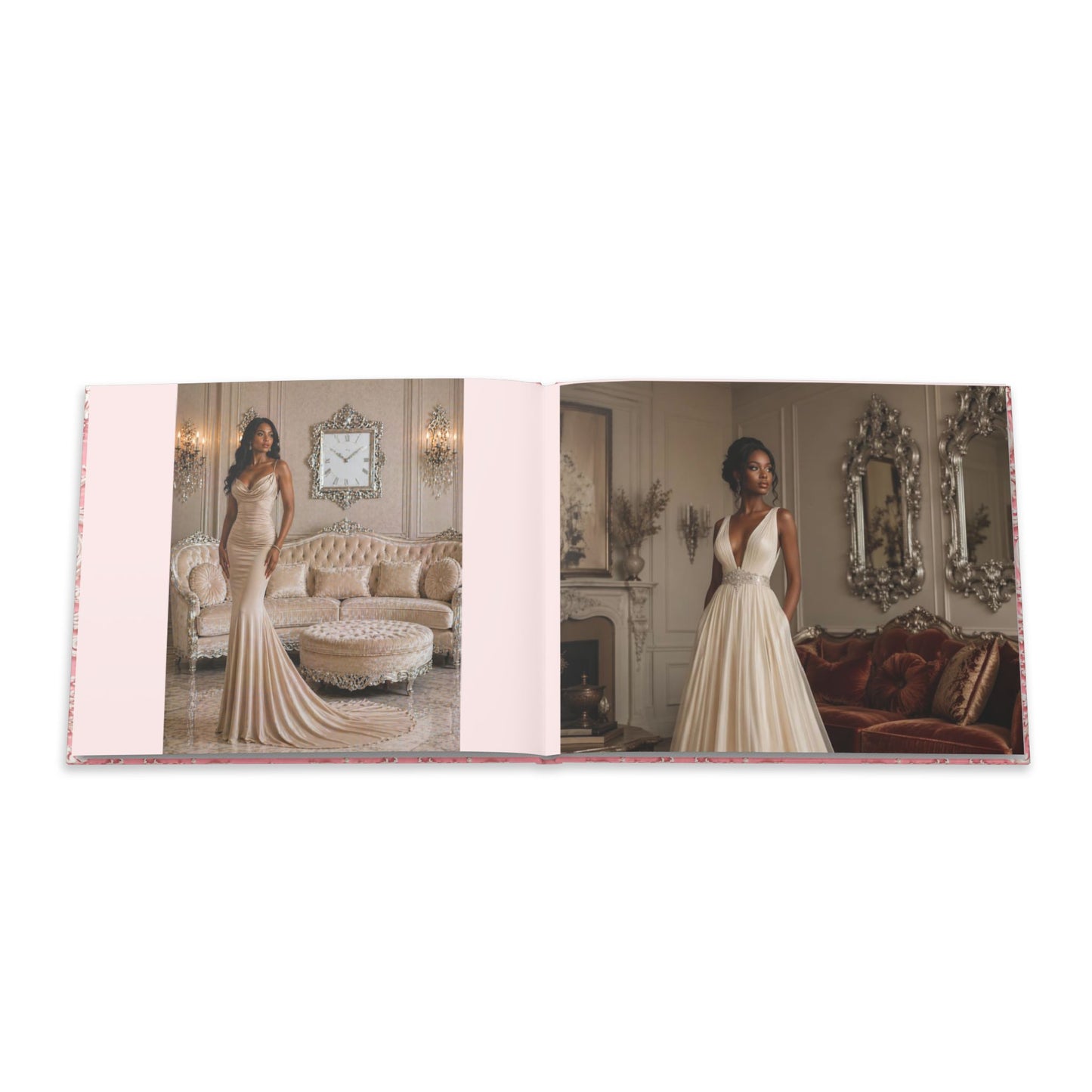 Pink Rococo Hardcover Fashion Illustrations - High Fashion Ball Gown Photo Book
