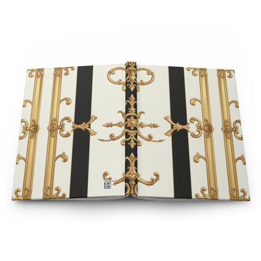 Elegant Baroque Hardcover Journal | Gold Baroque Design, Luxury Notebook, Gift for Writers, Journal for Creative Minds