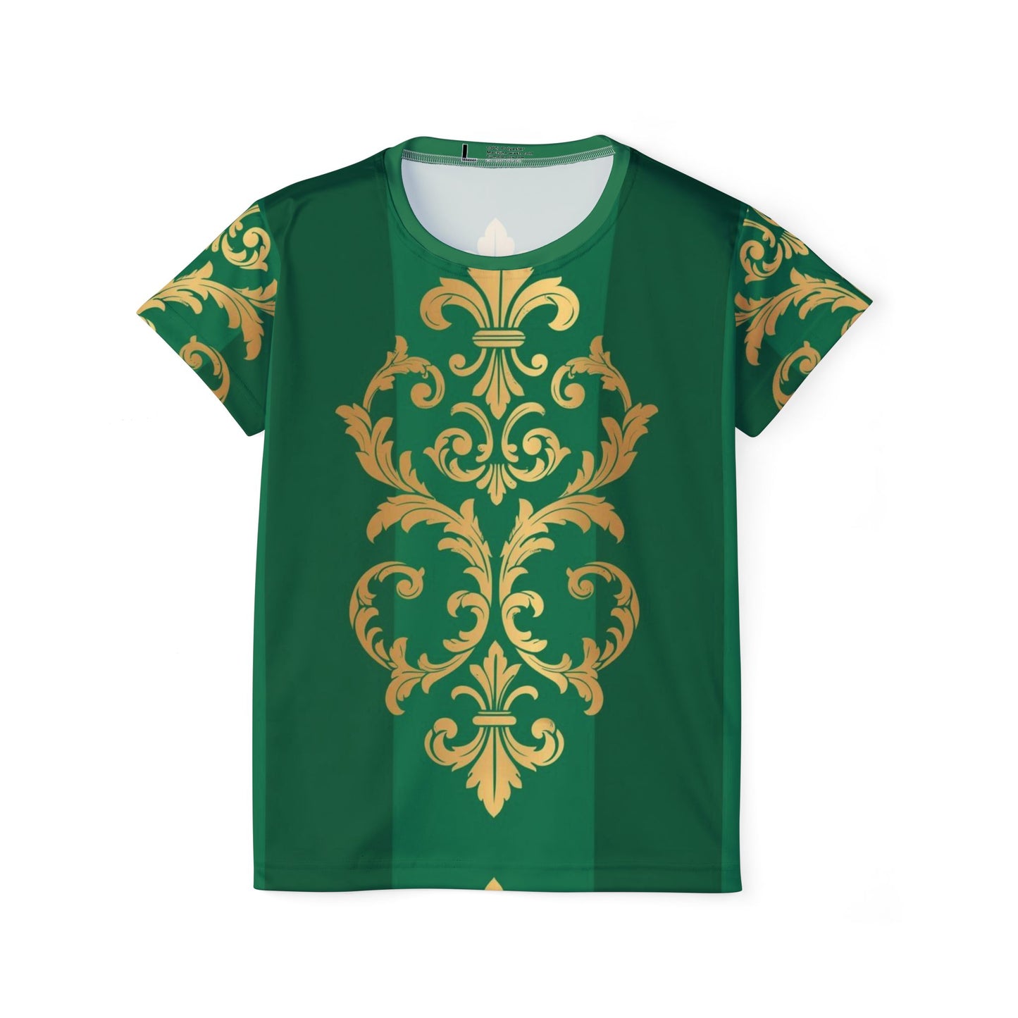 Women's Jersey — Emerald Green Gold Damask All-Over Print